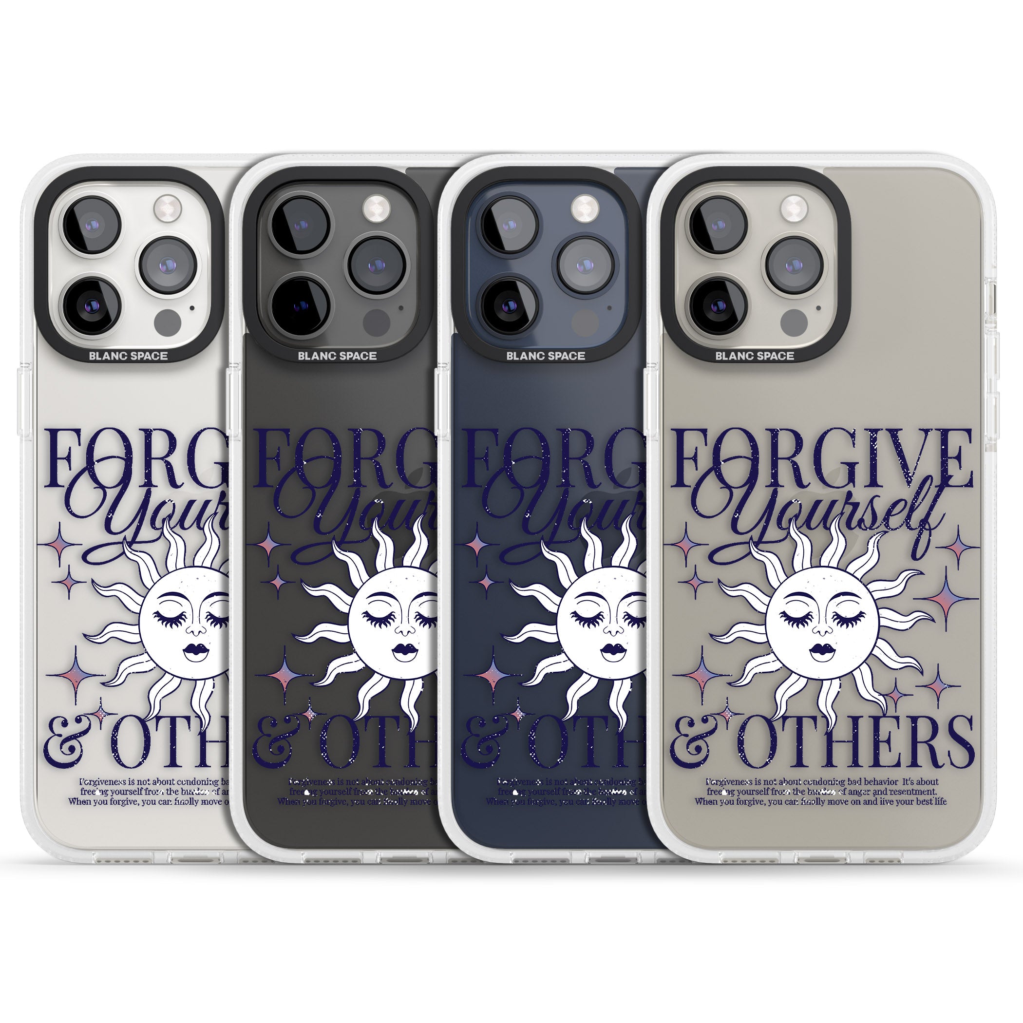 Forgiveness iPhone 15 Pro Max / 15 Pro / 14 Pro Max / 14 Pro / 13 Pro Clear Case Impact Air - Blanc Space