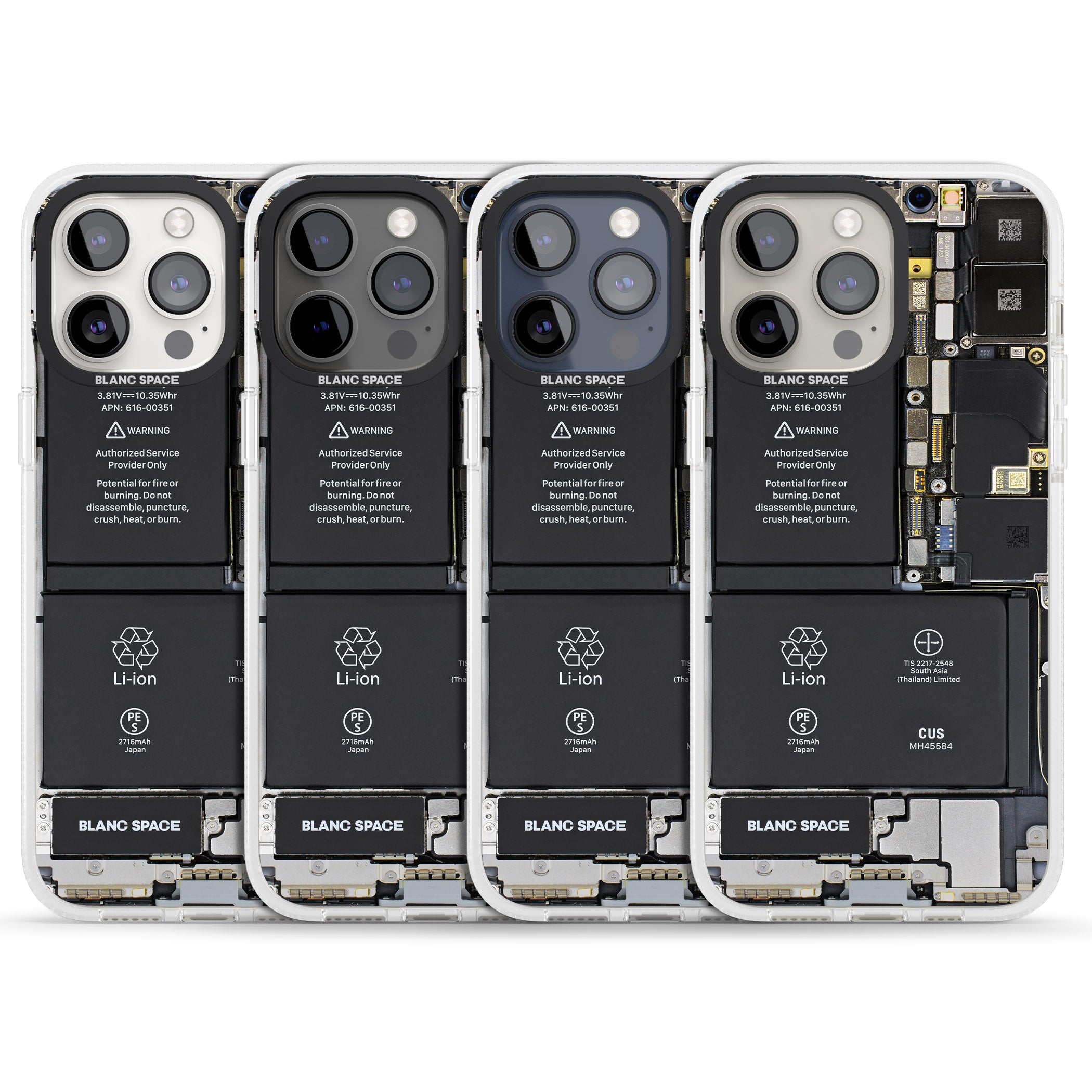 Circuit Board iPhone 15 Pro Max / 15 Pro / 14 Pro Max / 14 Pro / 13 Pro Clear Case Impact Air - Blanc Space