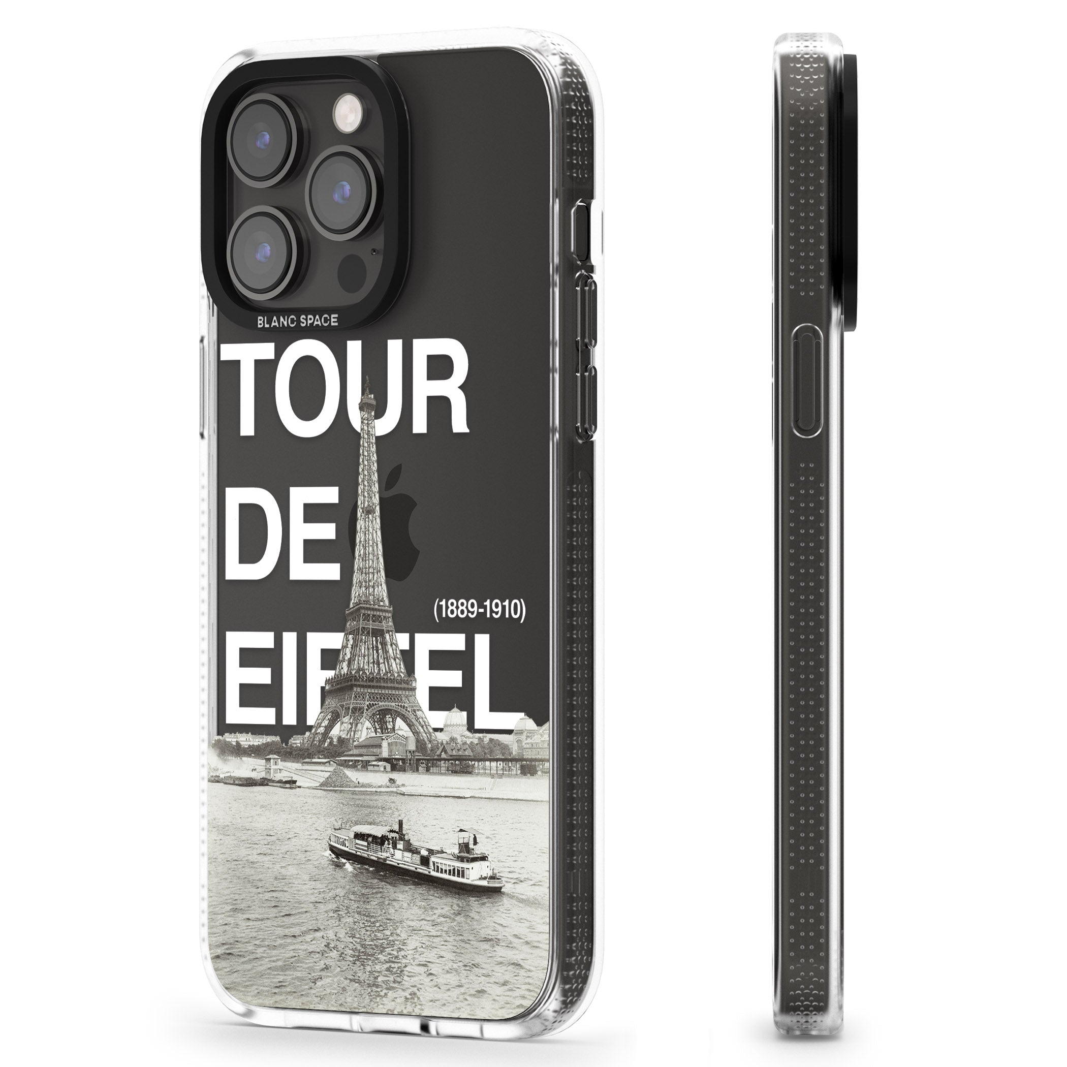 TOUR DE EIFFEL iPhone 15 Pro Max / 15 Pro / 14 Pro Max / 14 Pro / 13 Pro Clear Case Impact Air - Blanc Space