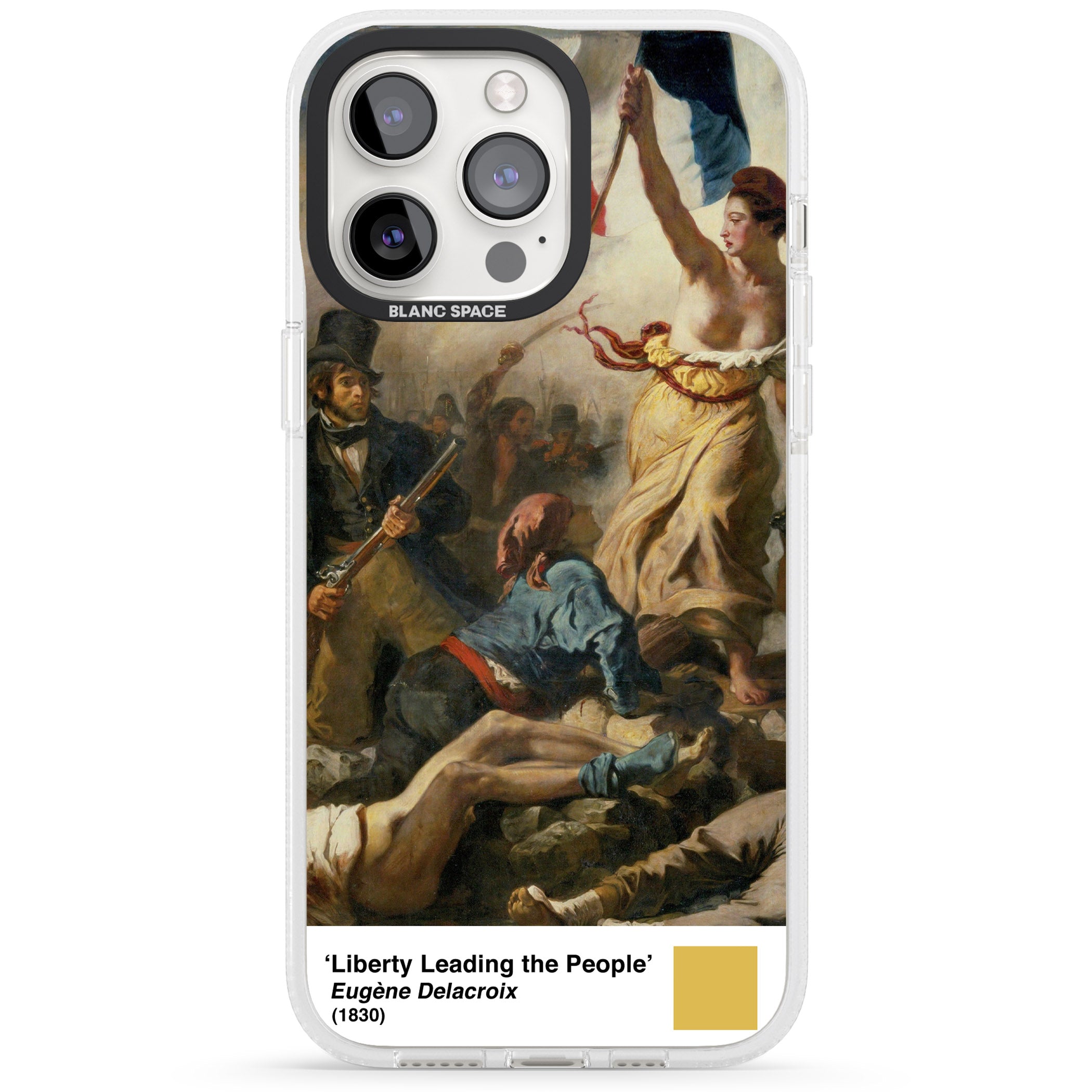 Liberty Leading the People iPhone 15 Pro Max / 15 Pro / 14 Pro Max / 14 Pro / 13 Pro Clear Case Impact Air - Blanc Space