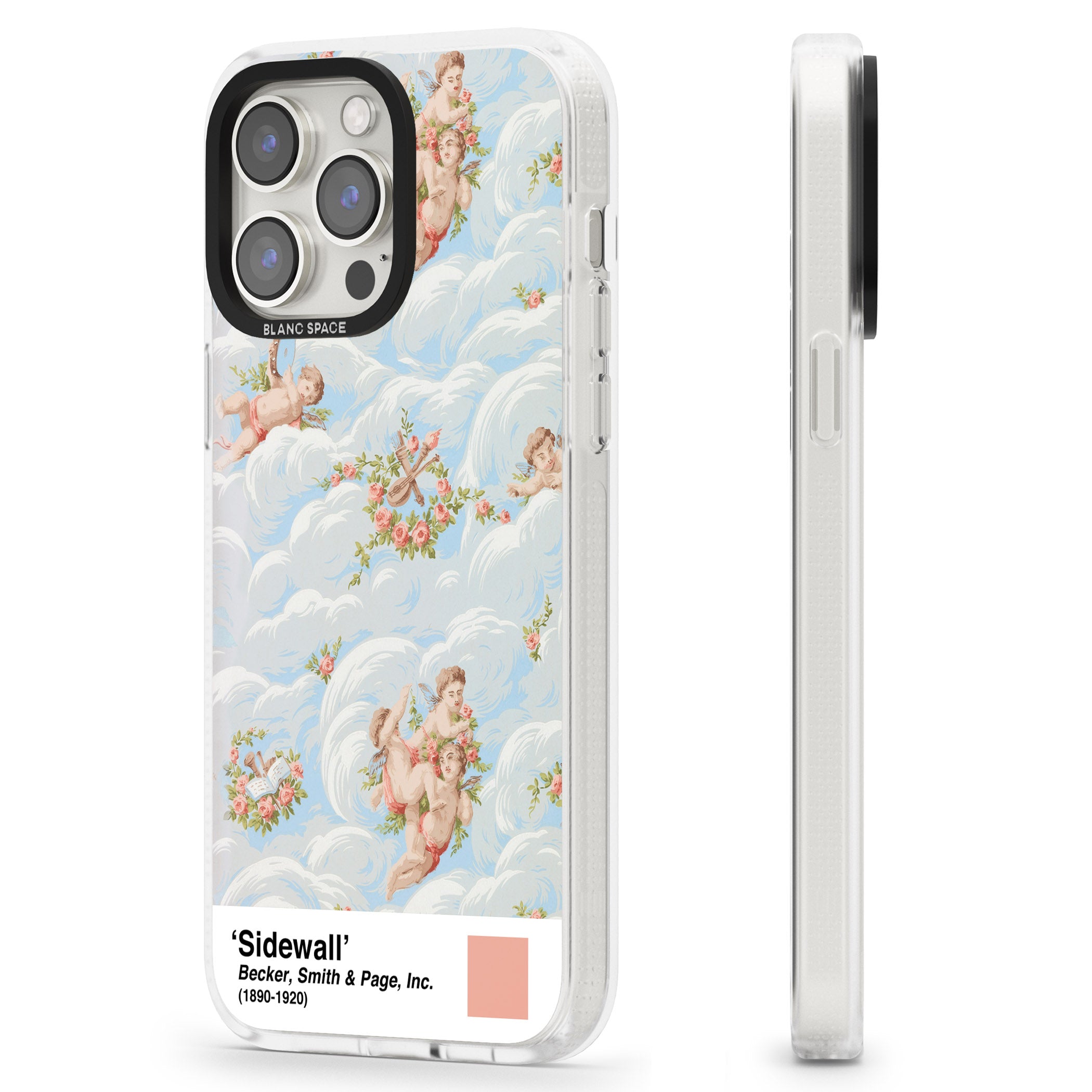 Sidewall iPhone 15 Pro Max / 15 Pro / 14 Pro Max / 14 Pro / 13 Pro Clear Case Impact Air - Blanc Space