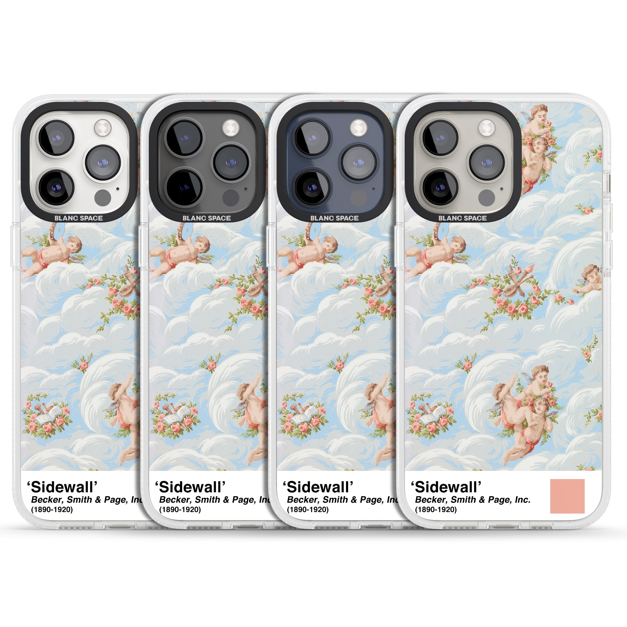 Sidewall iPhone 15 Pro Max / 15 Pro / 14 Pro Max / 14 Pro / 13 Pro Clear Case Impact Air - Blanc Space