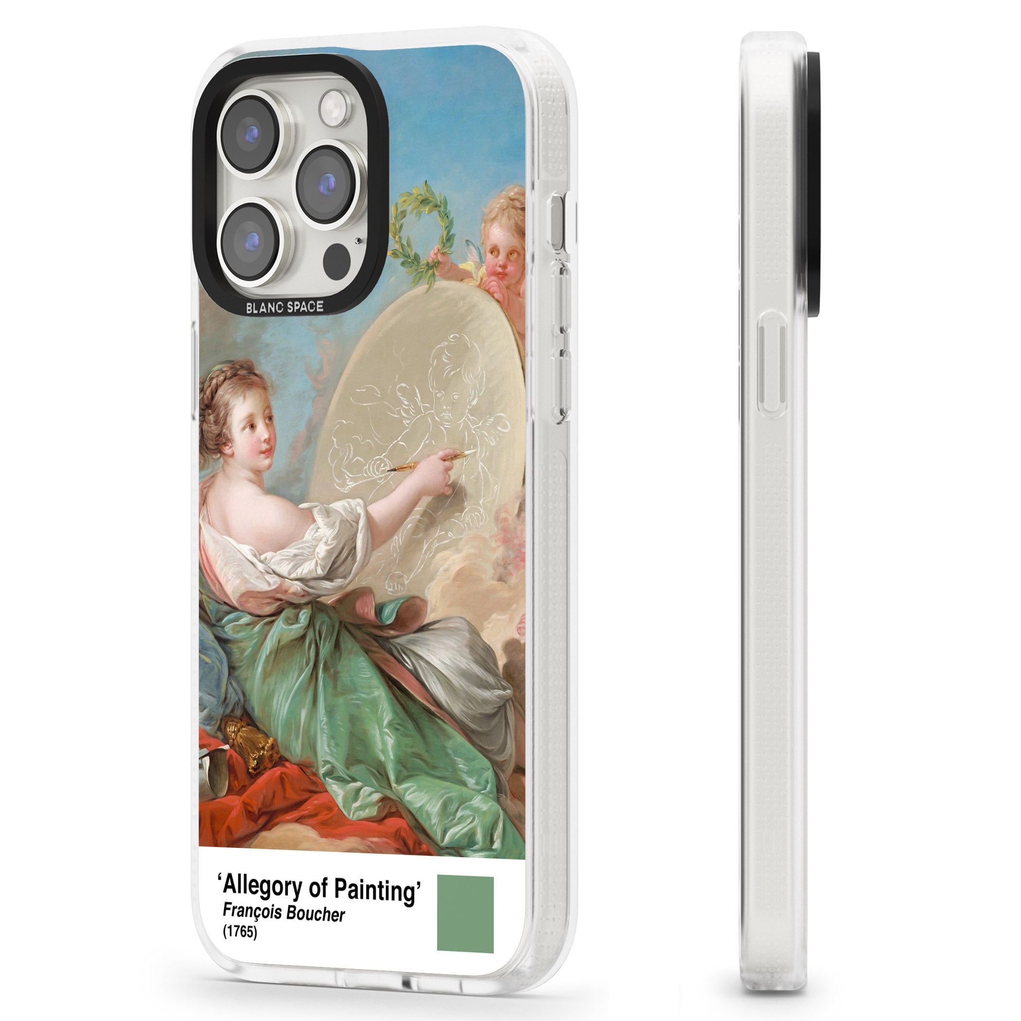 Allegory of Painting iPhone 15 Pro Max / 15 Pro / 14 Pro Max / 14 Pro / 13 Pro Clear Case Impact Air - Blanc Space
