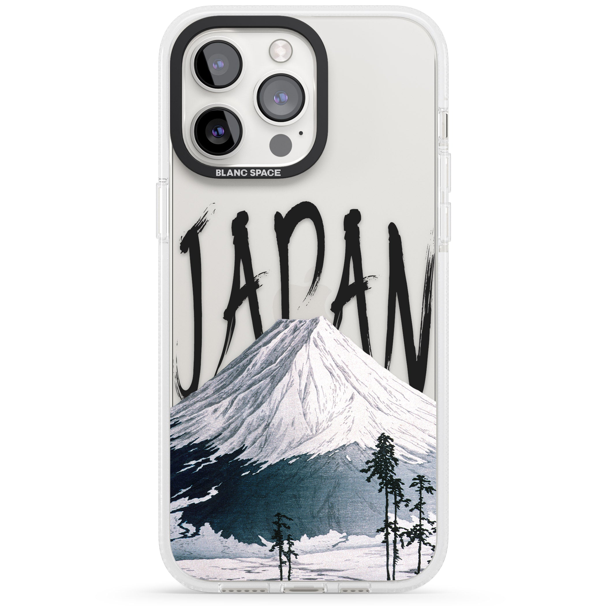 Mount Fuji Cutout iPhone 15 Pro Max / 15 Pro / 14 Pro Max / 14 Pro / 13 Pro Clear Case Impact Air - Blanc Space