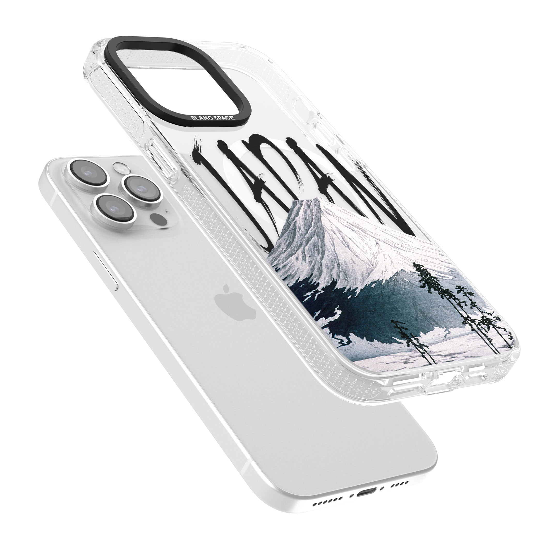Mount Fuji Cutout iPhone 15 Pro Max / 15 Pro / 14 Pro Max / 14 Pro / 13 Pro Clear Case Impact Air - Blanc Space