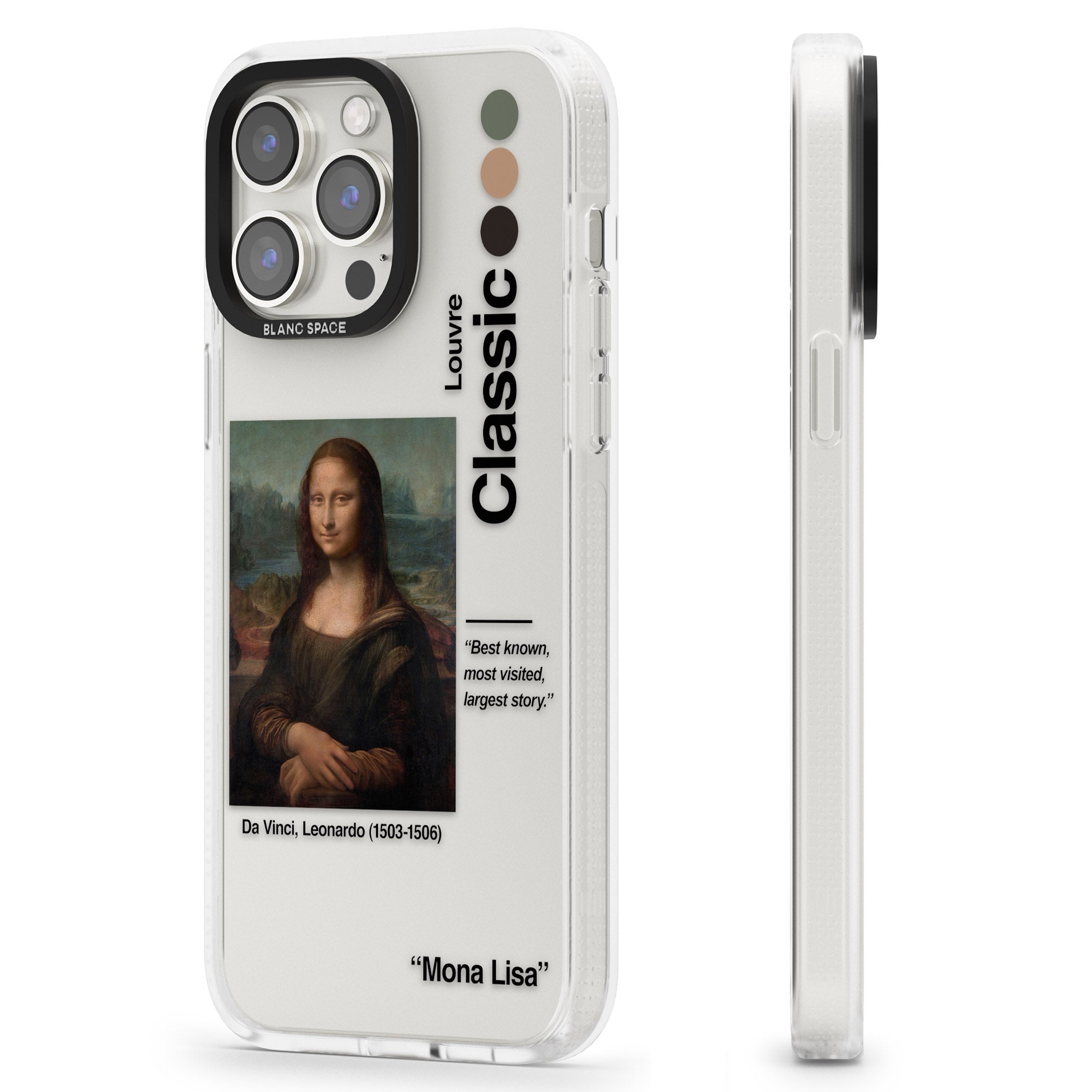 Mona Lisa - Leonardo Da Vinci iPhone 15 Pro Max / 15 Pro / 14 Pro Max / 14 Pro / 13 Pro Clear Case Impact Air - Blanc Space