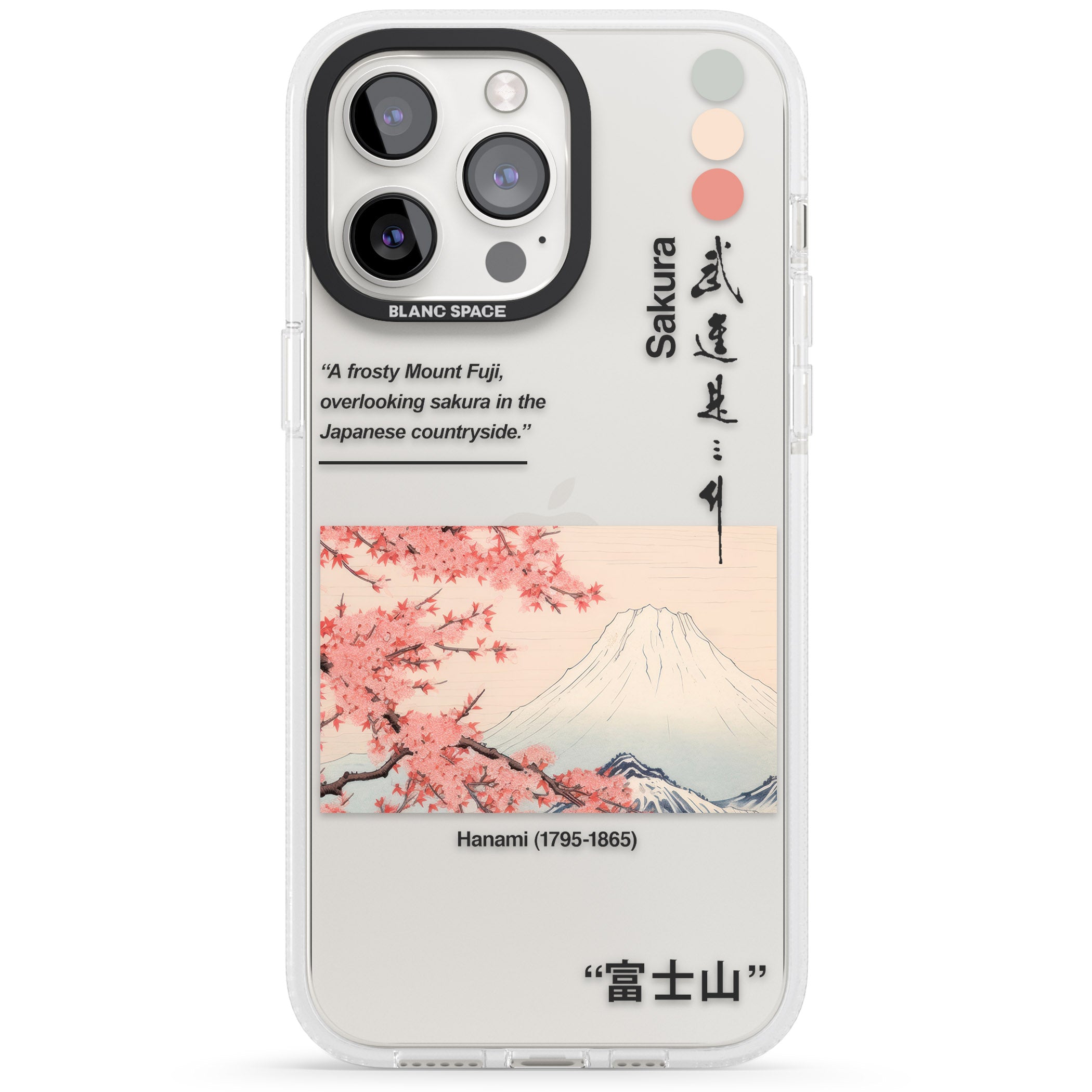 Hanami iPhone 15 Pro Max / 15 Pro / 14 Pro Max / 14 Pro / 13 Pro Clear Case Impact Air - Blanc Space