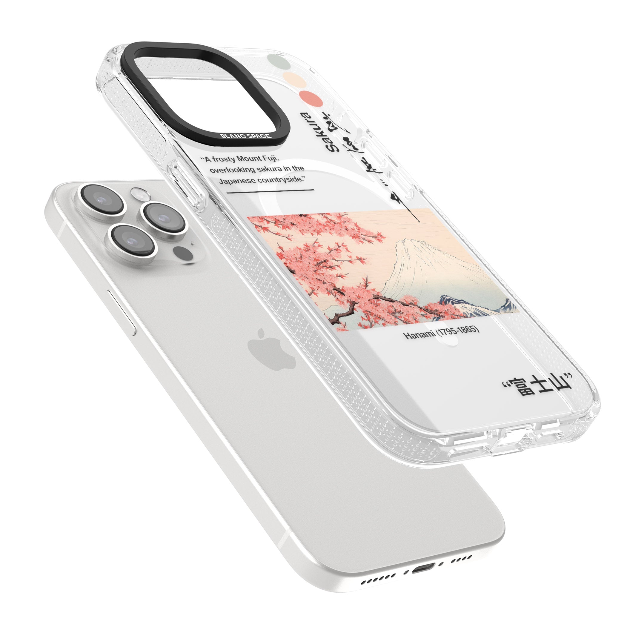 Hanami iPhone 15 Pro Max / 15 Pro / 14 Pro Max / 14 Pro / 13 Pro Clear Case Impact Air - Blanc Space