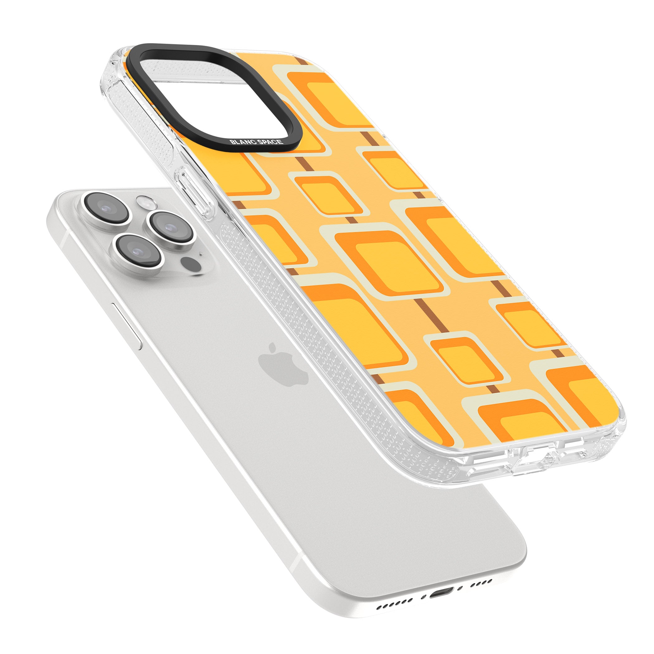 Sunny Mid-Century Squares iPhone 15 Pro Max / 15 Pro / 14 Pro Max / 14 Pro / 13 Pro Clear Case Impact Air - Blanc Space