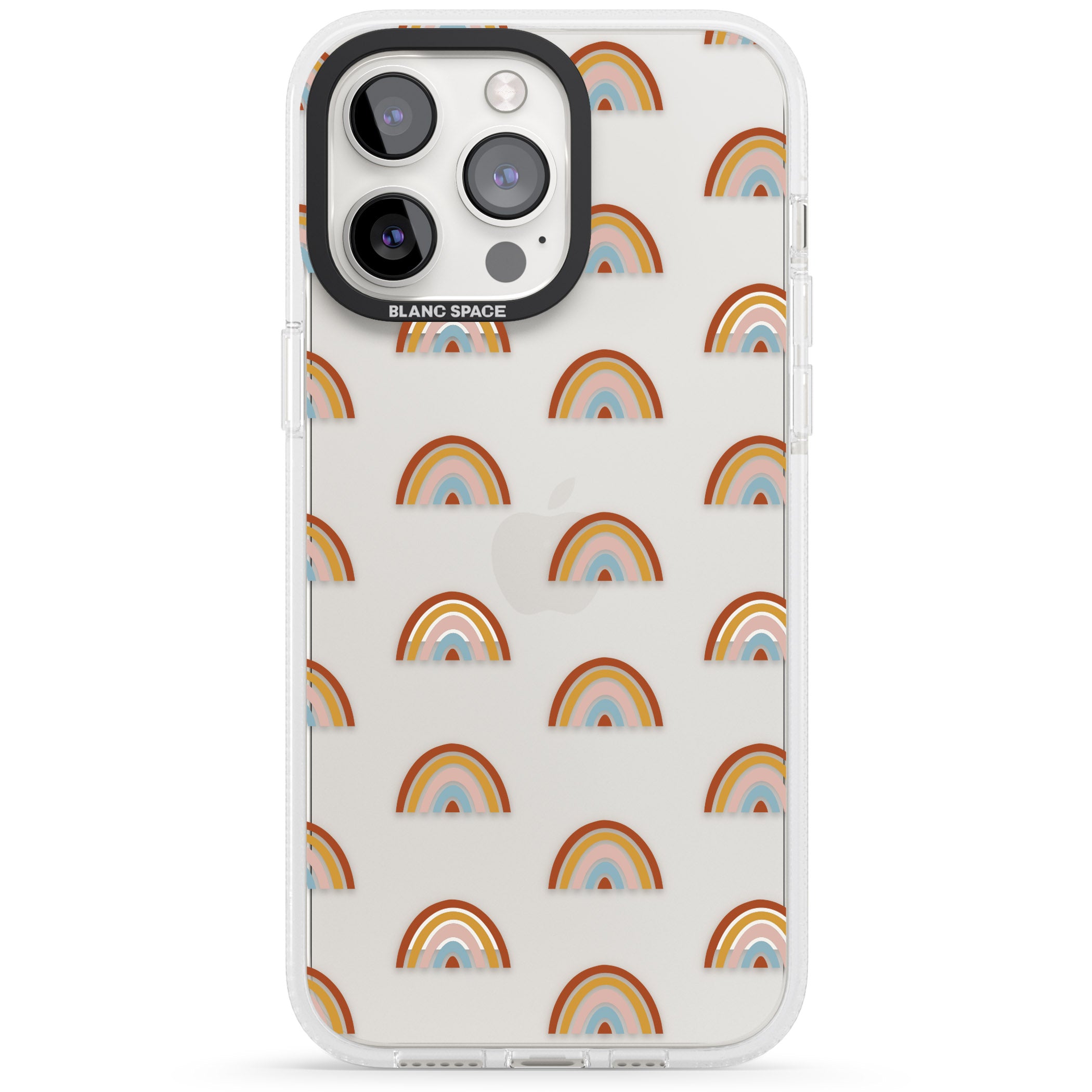 Cute Scandinavian Rainbows iPhone 15 Pro Max / 15 Pro / 14 Pro Max / 14 Pro / 13 Pro Clear Case Impact Air - Blanc Space