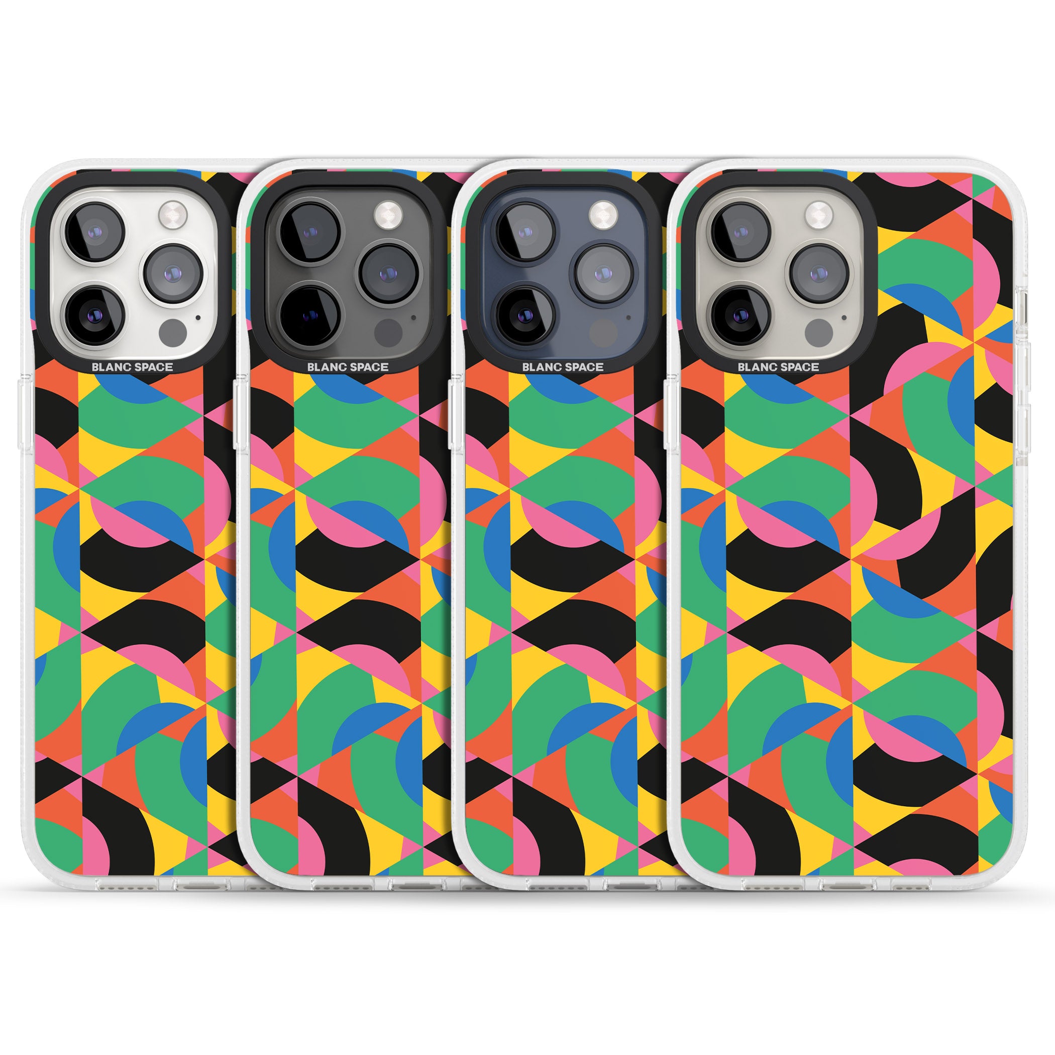 Abstract Carnival iPhone 15 Pro Max / 15 Pro / 14 Pro Max / 14 Pro / 13 Pro Clear Case Impact Air - Blanc Space