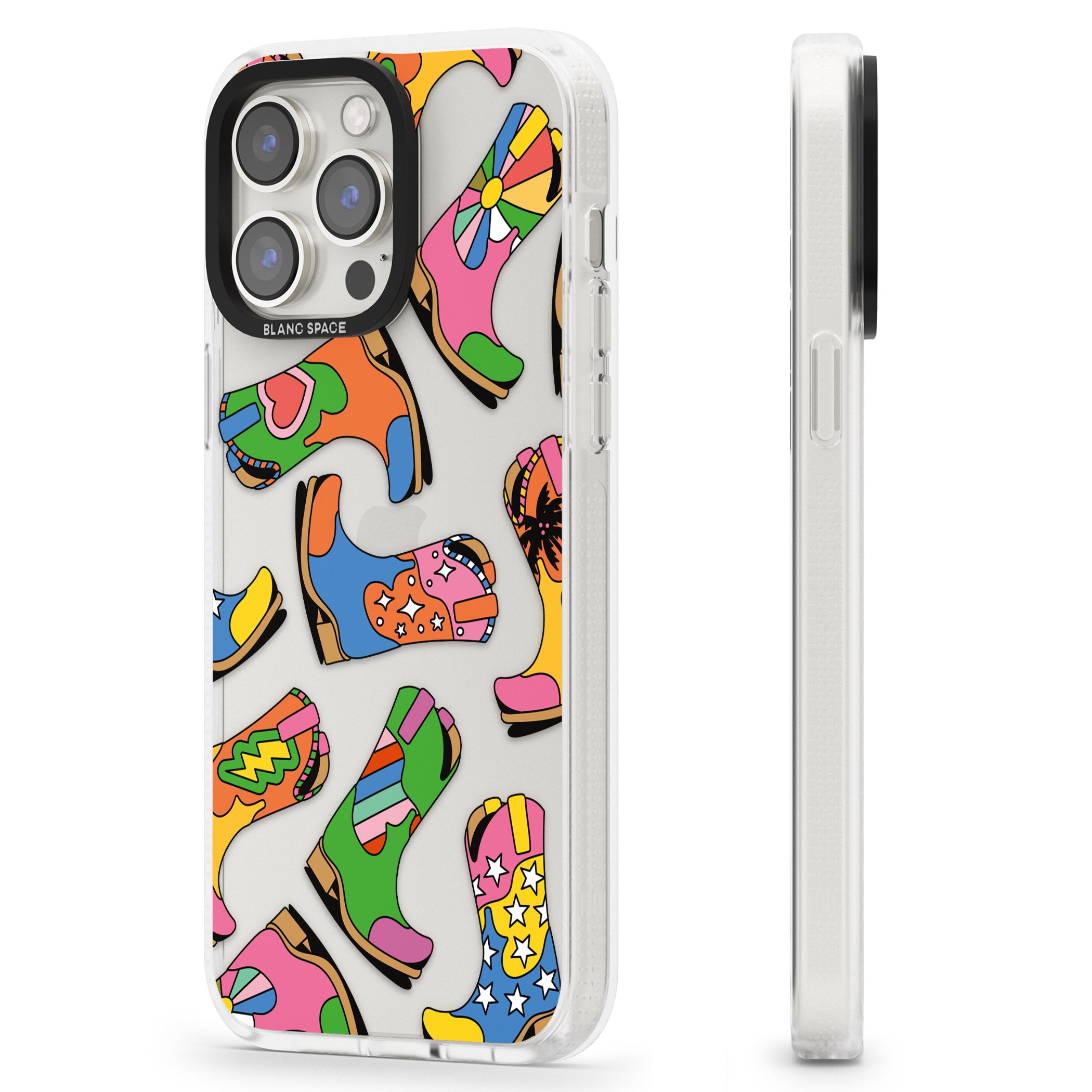 Starburst Boots iPhone 15 Pro Max / 15 Pro / 14 Pro Max / 14 Pro / 13 Pro Clear Case Impact Air - Blanc Space
