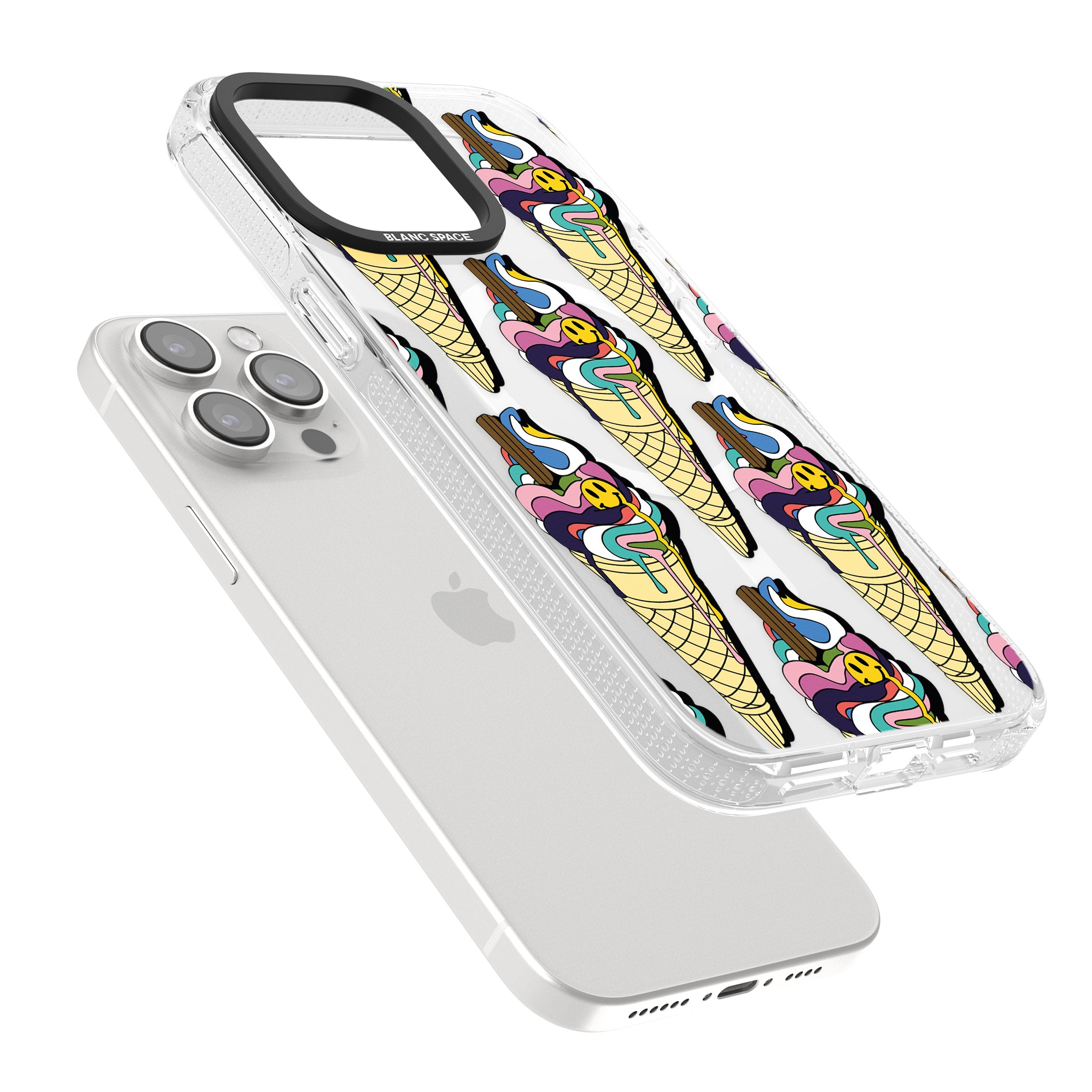 Trip & Drip Ice Cream iPhone 15 Pro Max / 15 Pro / 14 Pro Max / 14 Pro / 13 Pro Clear Case Impact Air - Blanc Space