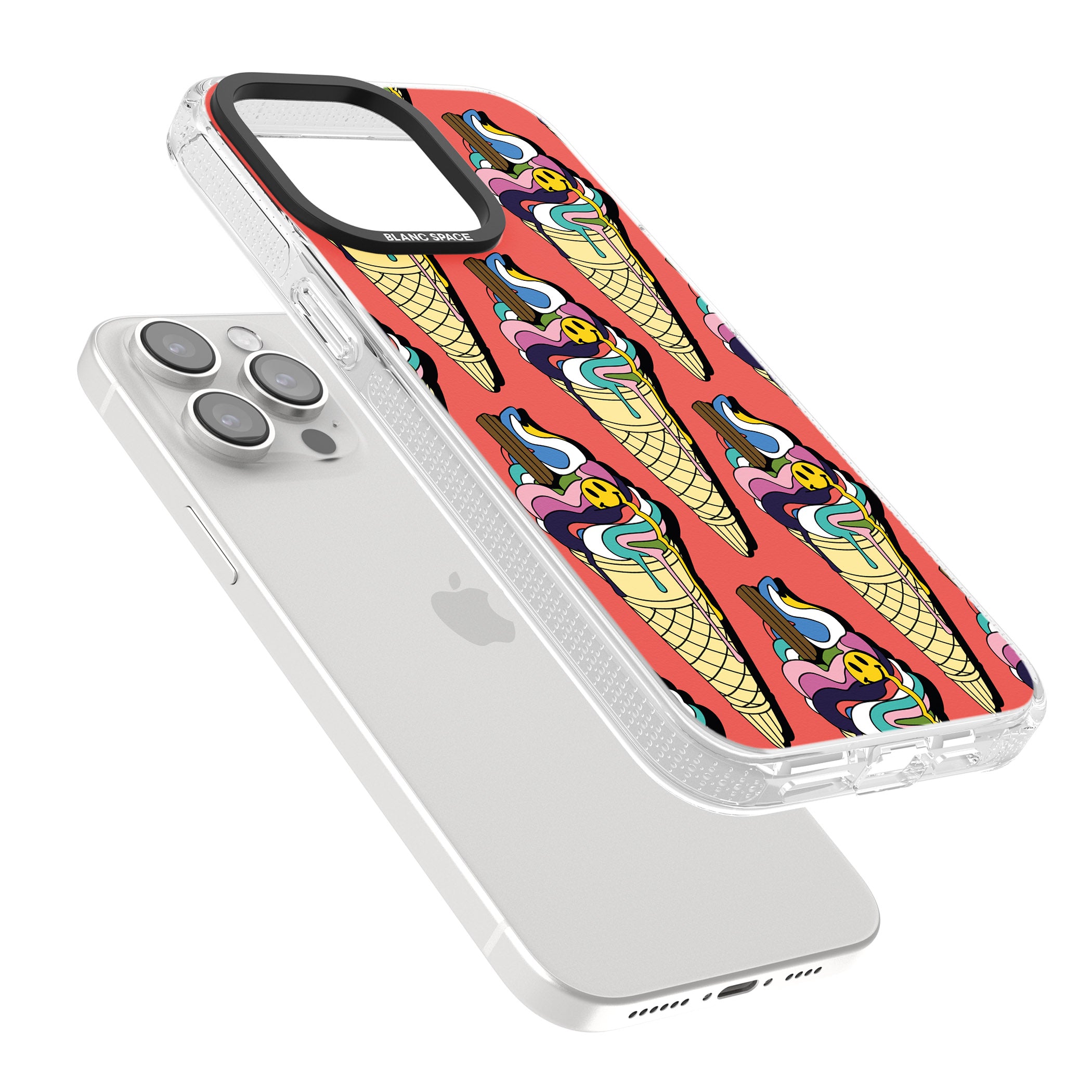Trip & Drip Ice Cream (Red) iPhone 15 Pro Max / 15 Pro / 14 Pro Max / 14 Pro / 13 Pro Clear Case Impact Air - Blanc Space