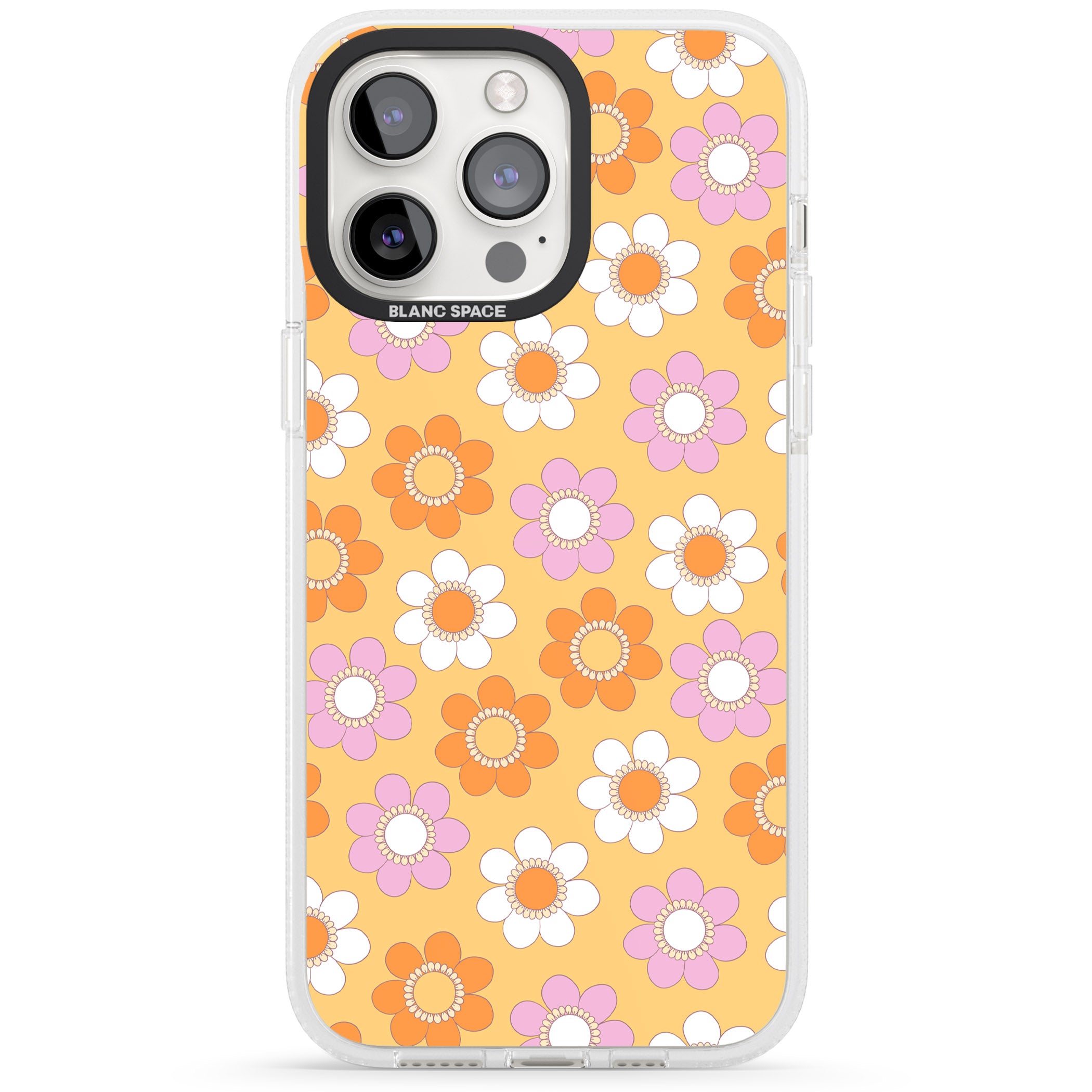 Sunny Flower Mix iPhone 15 Pro Max / 15 Pro / 14 Pro Max / 14 Pro / 13 Pro Clear Case Impact Air - Blanc Space