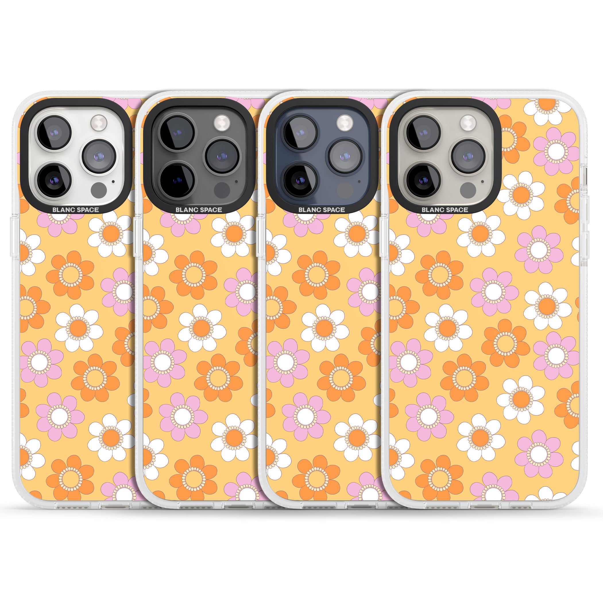 Sunny Flower Mix iPhone 15 Pro Max / 15 Pro / 14 Pro Max / 14 Pro / 13 Pro Clear Case Impact Air - Blanc Space