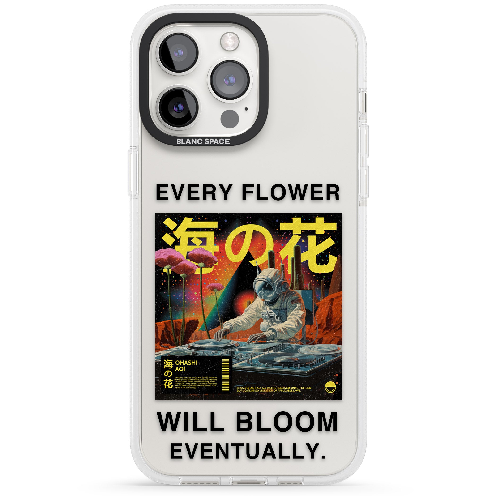Every Flower Will Bloom Eventually iPhone 15 Pro Max / 15 Pro / 14 Pro Max / 14 Pro / 13 Pro Clear Case Impact Air - Blanc Space