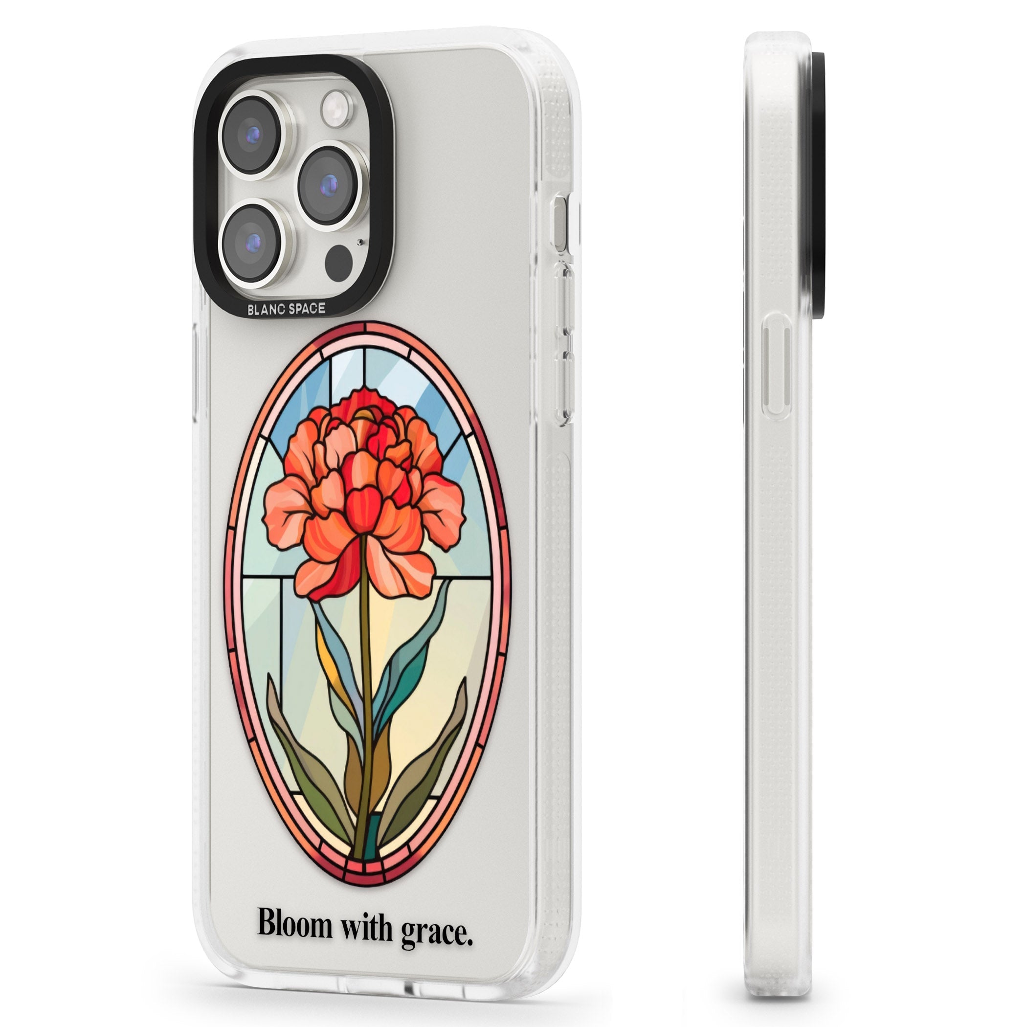 Bloom with grace iPhone 15 Pro Max / 15 Pro / 14 Pro Max / 14 Pro / 13 Pro Clear Case Impact Air - Blanc Space