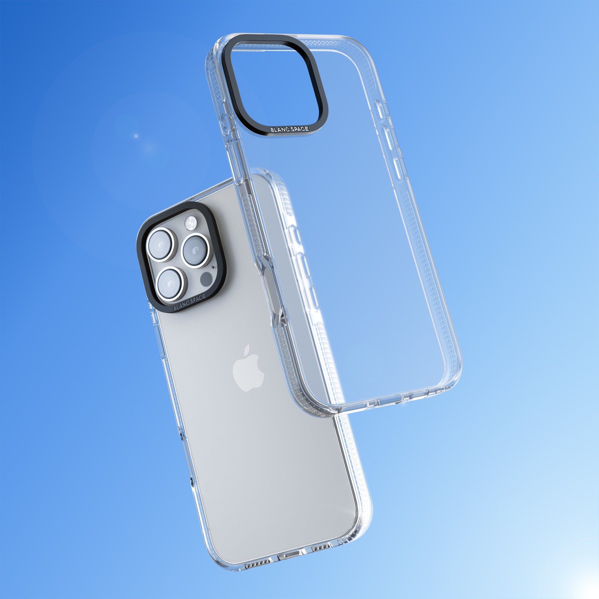 Pink Dreams cute cat iPhone case featuring a white kitten, soft pink hills and a pale pastel sun | Clear Case Impact Air case for iPhone 15 Pro, iPhone 15 Pro Max