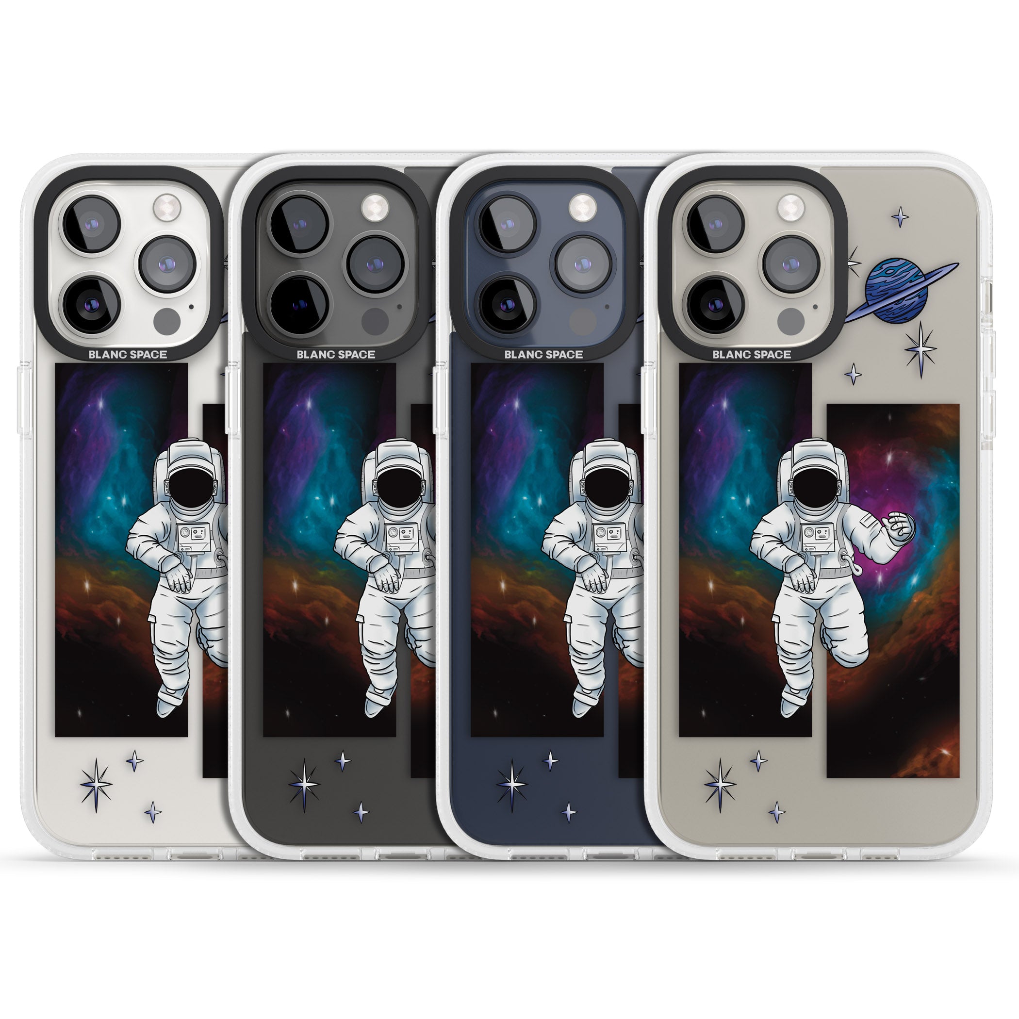 Escape The Nebula iPhone 15 Pro Max / 15 Pro / 14 Pro Max / 14 Pro / 13 Pro Clear Case Impact Air - Blanc Space