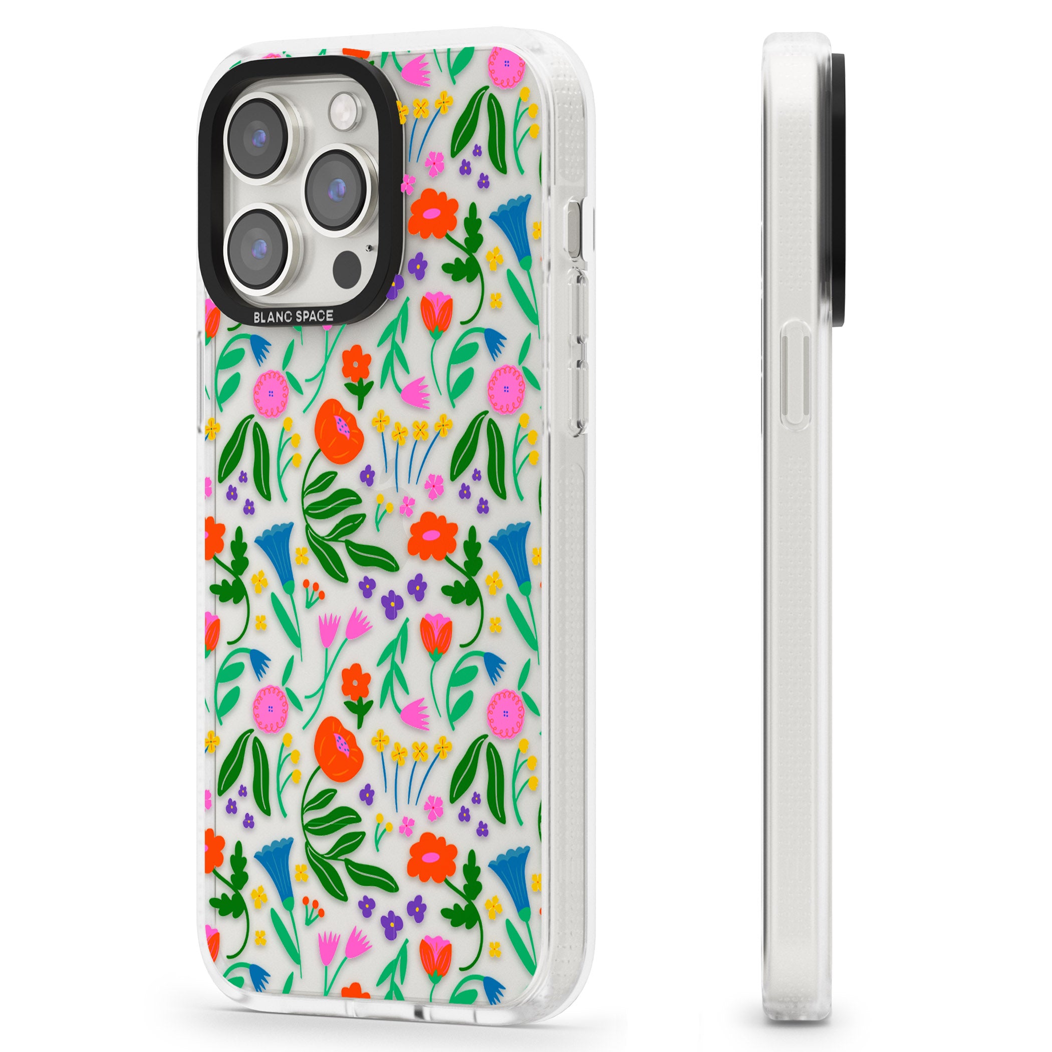 Summer Floral Fiesta iPhone 15 Pro Max / 15 Pro / 14 Pro Max / 14 Pro / 13 Pro Clear Case Impact Air - Blanc Space