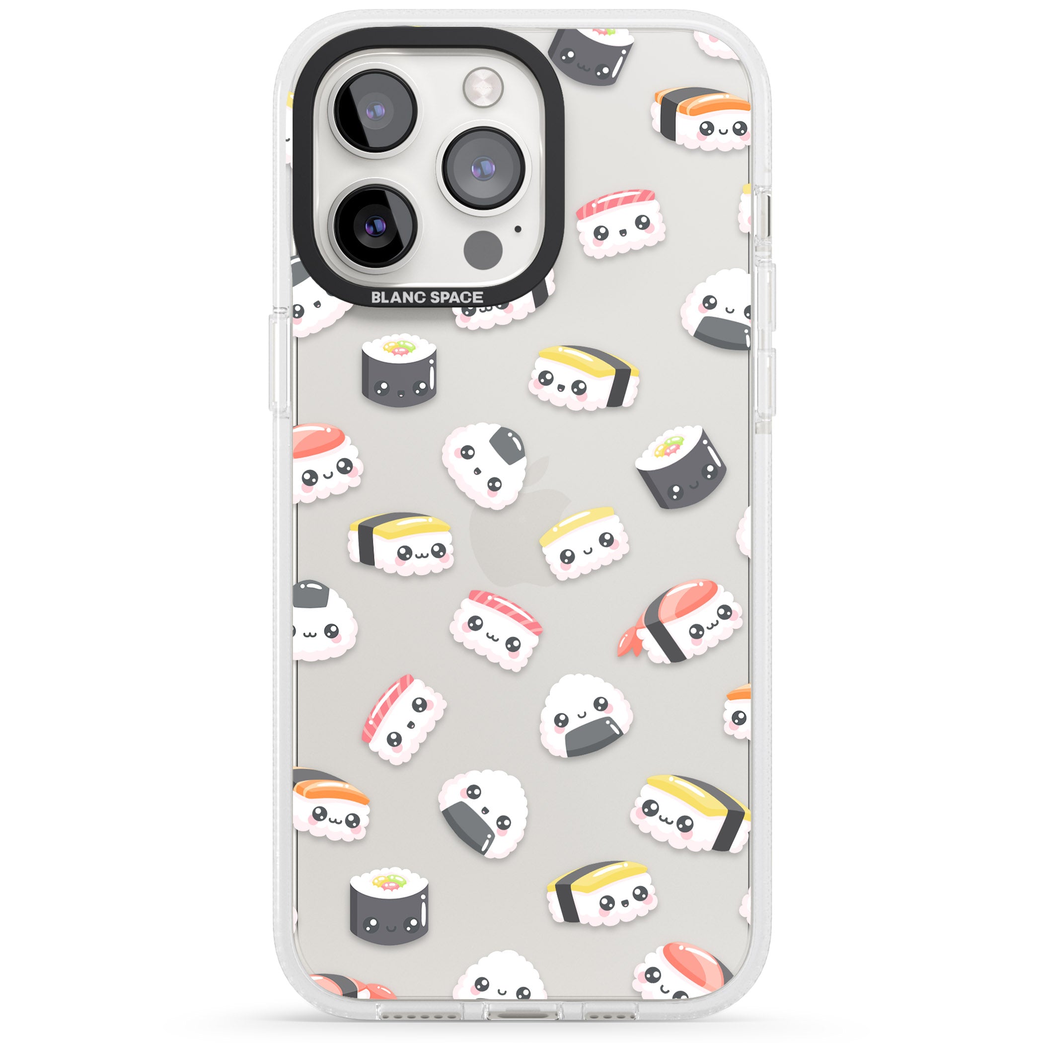 Kawaii Sushi & Rice iPhone 15 Pro Max / 15 Pro / 14 Pro Max / 14 Pro / 13 Pro Clear Case Impact Air - Blanc Space