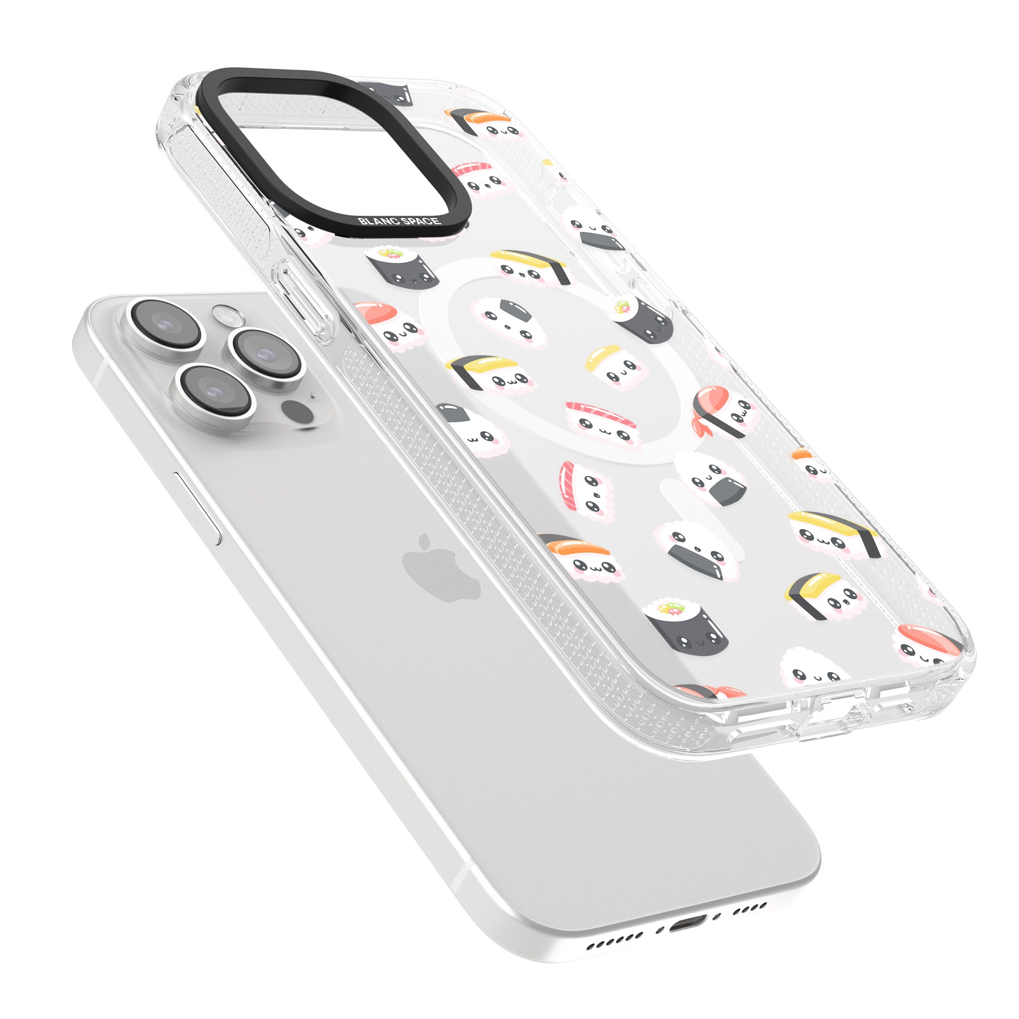 Kawaii Sushi & Rice iPhone 15 Pro Max / 15 Pro / 14 Pro Max / 14 Pro / 13 Pro Clear Case Impact Air - Blanc Space