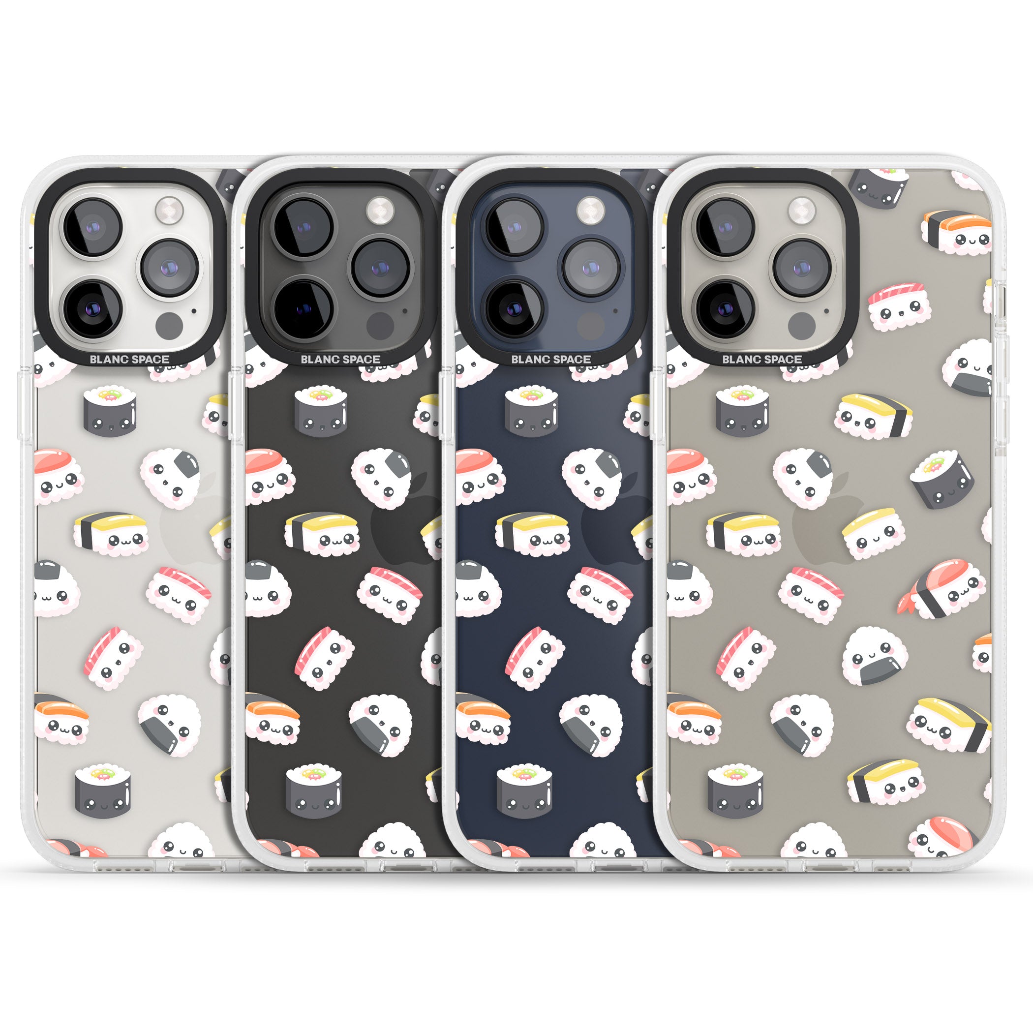 Kawaii Sushi & Rice iPhone 15 Pro Max / 15 Pro / 14 Pro Max / 14 Pro / 13 Pro Clear Case Impact Air - Blanc Space