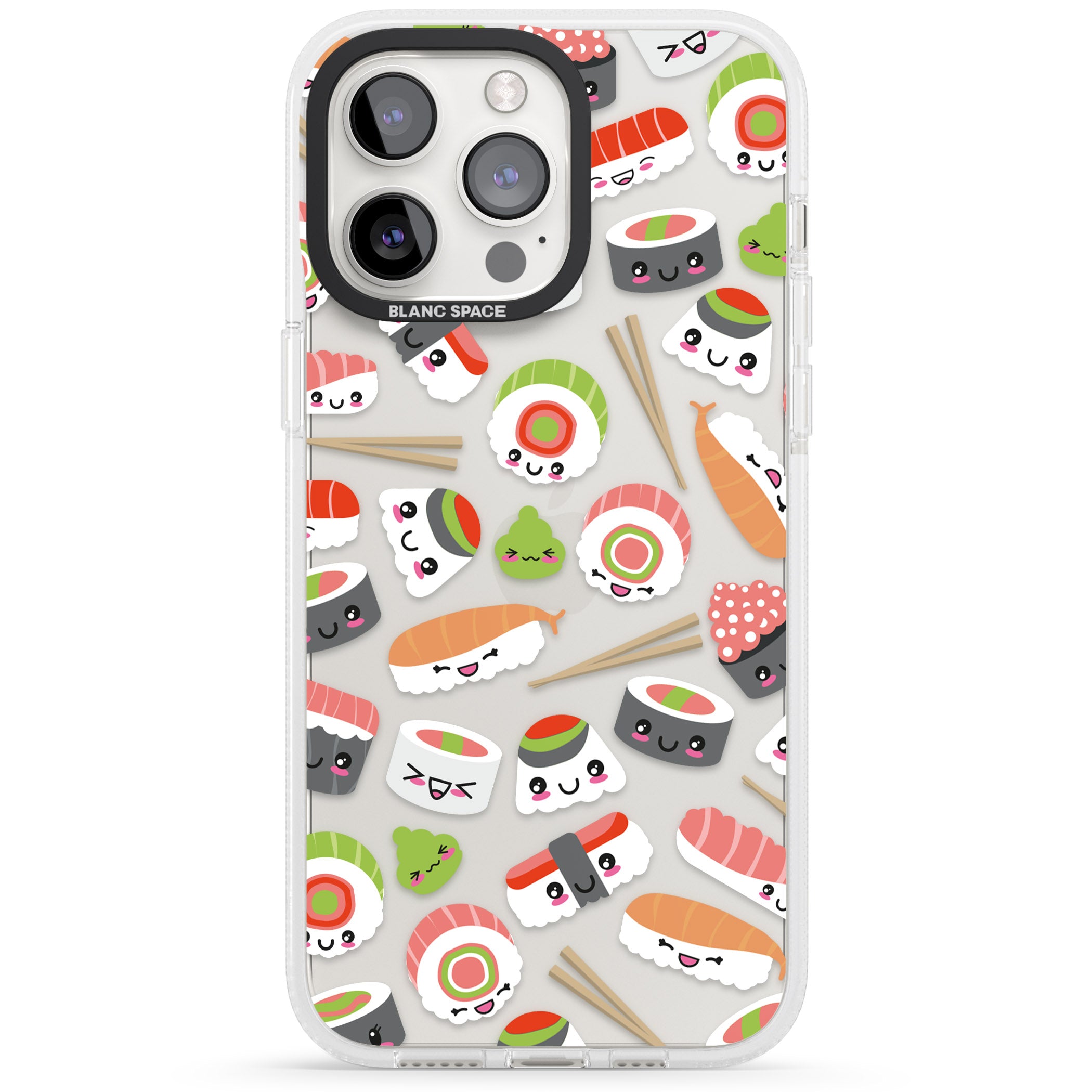 Kawaii Sushi Mix iPhone 15 Pro Max / 15 Pro / 14 Pro Max / 14 Pro / 13 Pro Clear Case Impact Air - Blanc Space