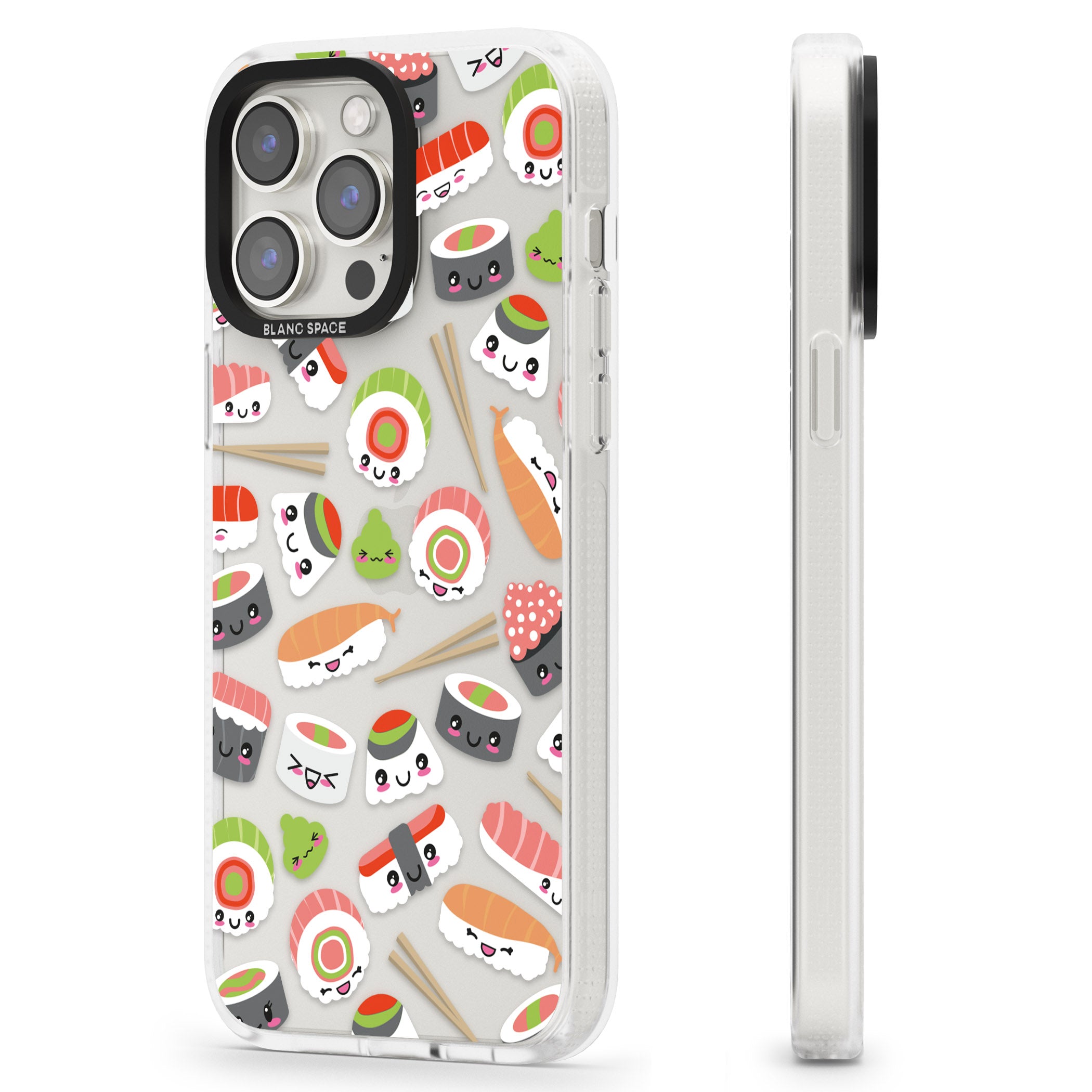 Kawaii Sushi Mix iPhone 15 Pro Max / 15 Pro / 14 Pro Max / 14 Pro / 13 Pro Clear Case Impact Air - Blanc Space