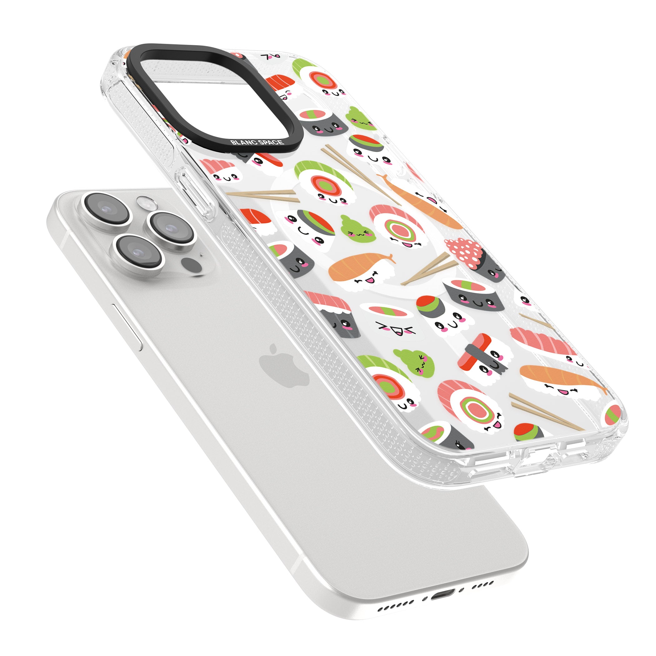 Kawaii Sushi Mix iPhone 15 Pro Max / 15 Pro / 14 Pro Max / 14 Pro / 13 Pro Clear Case Impact Air - Blanc Space