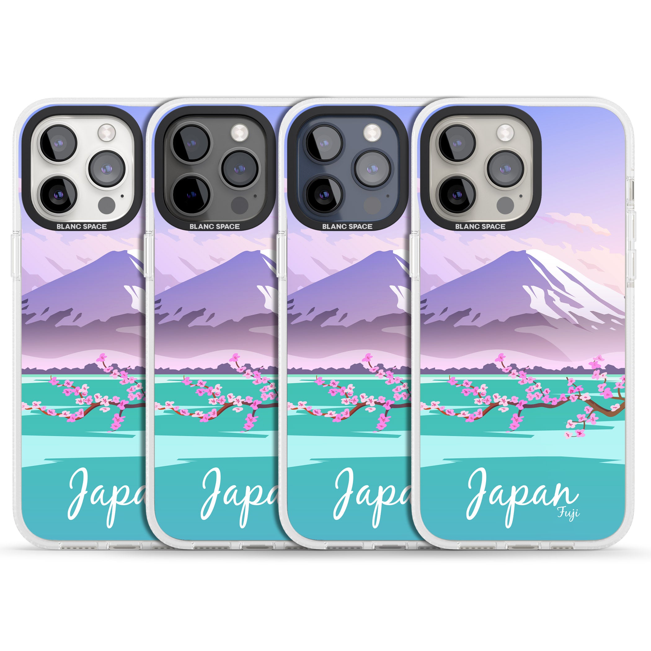 Vintage Travel Poster Japan iPhone 15 Pro Max / 15 Pro / 14 Pro Max / 14 Pro / 13 Pro Clear Case Impact Air - Blanc Space