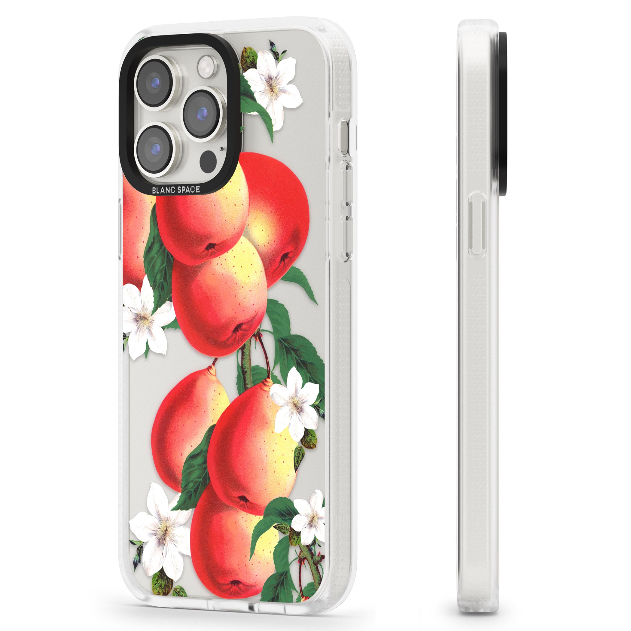 Vintage Painted Peaches iPhone 15 Pro Max / 15 Pro / 14 Pro Max / 14 Pro / 13 Pro Clear Case Impact Air - Blanc Space