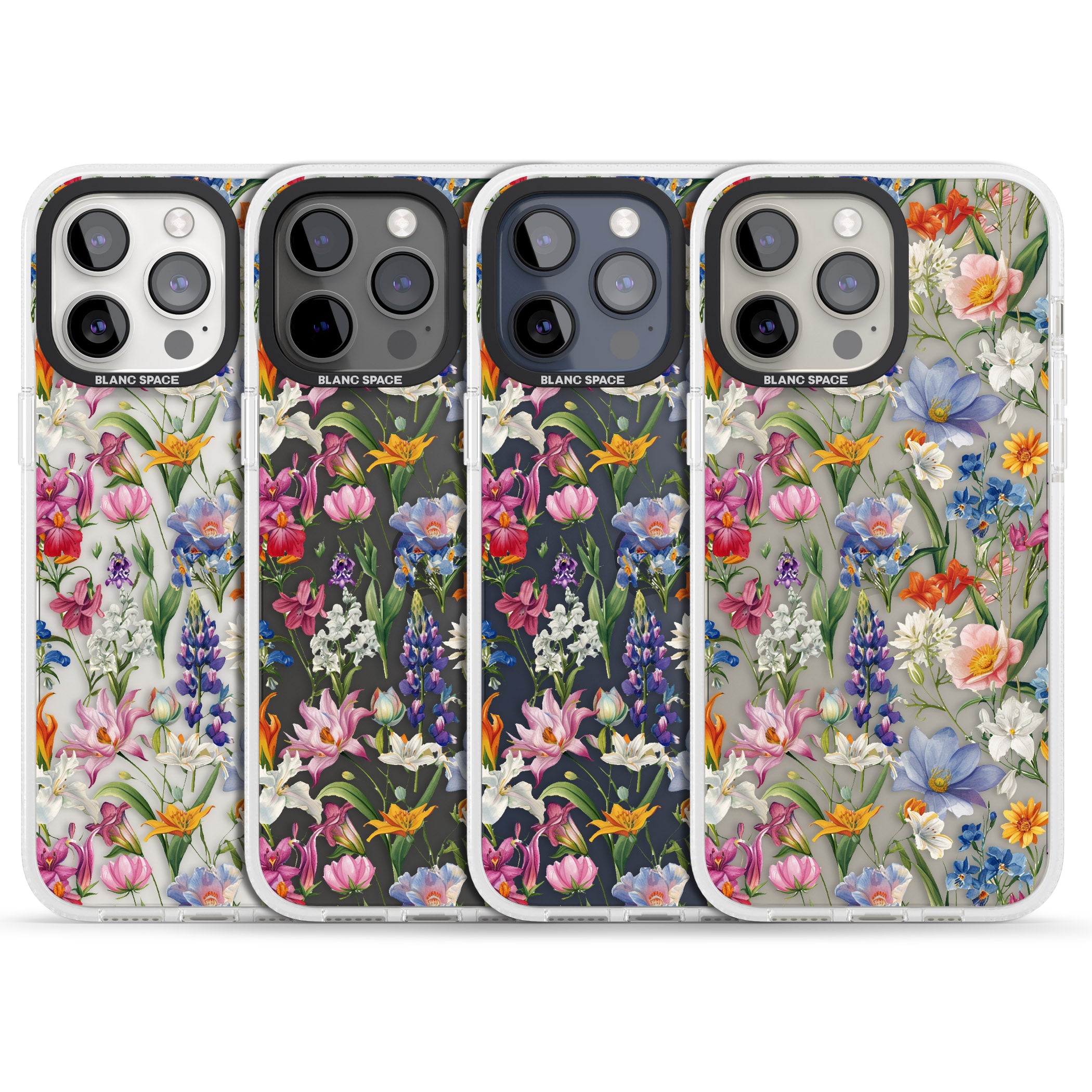 Vintage Wildflowers iPhone 15 Pro Max / 15 Pro / 14 Pro Max / 14 Pro / 13 Pro Clear Case Impact Air - Blanc Space