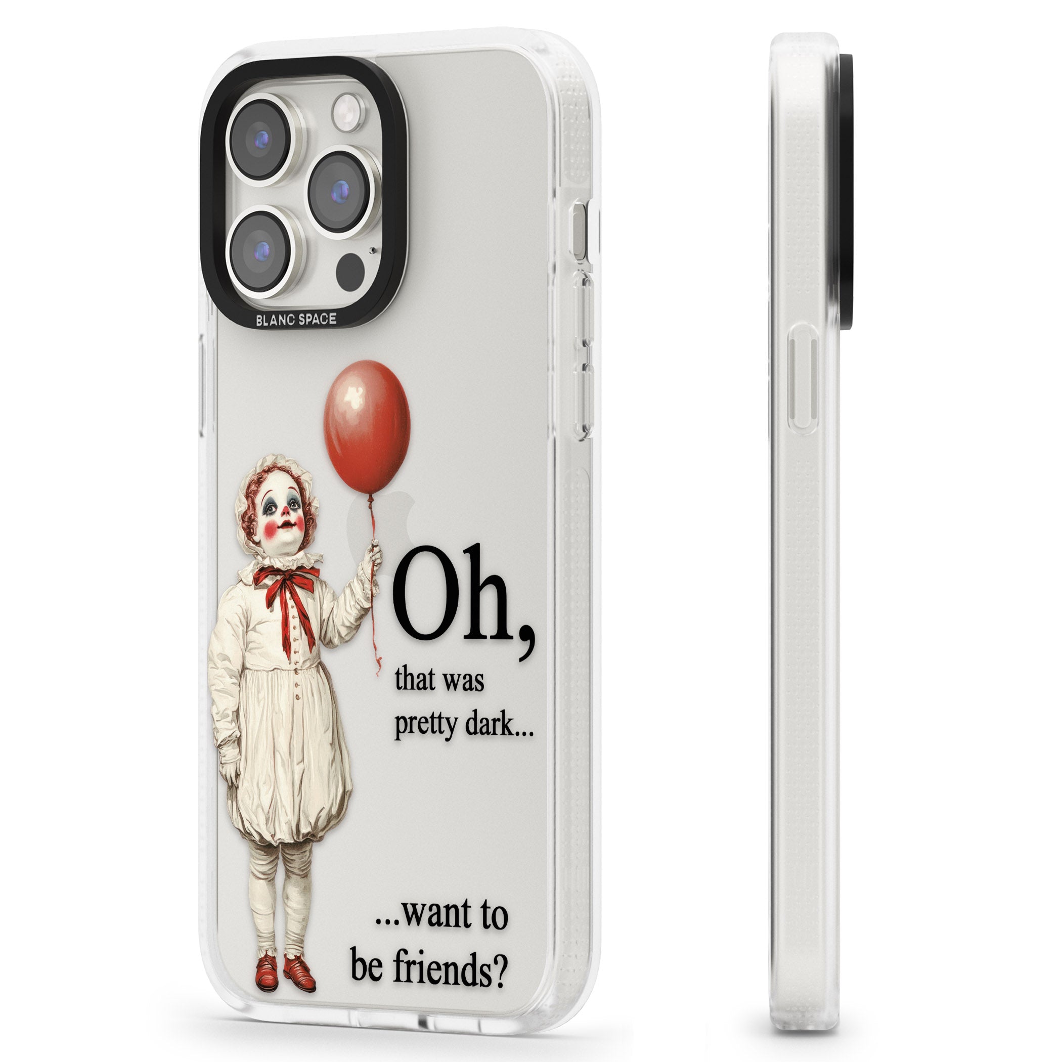 Want to be Friends? iPhone 15 Pro Max / 15 Pro / 14 Pro Max / 14 Pro / 13 Pro Clear Case Impact Air - Blanc Space