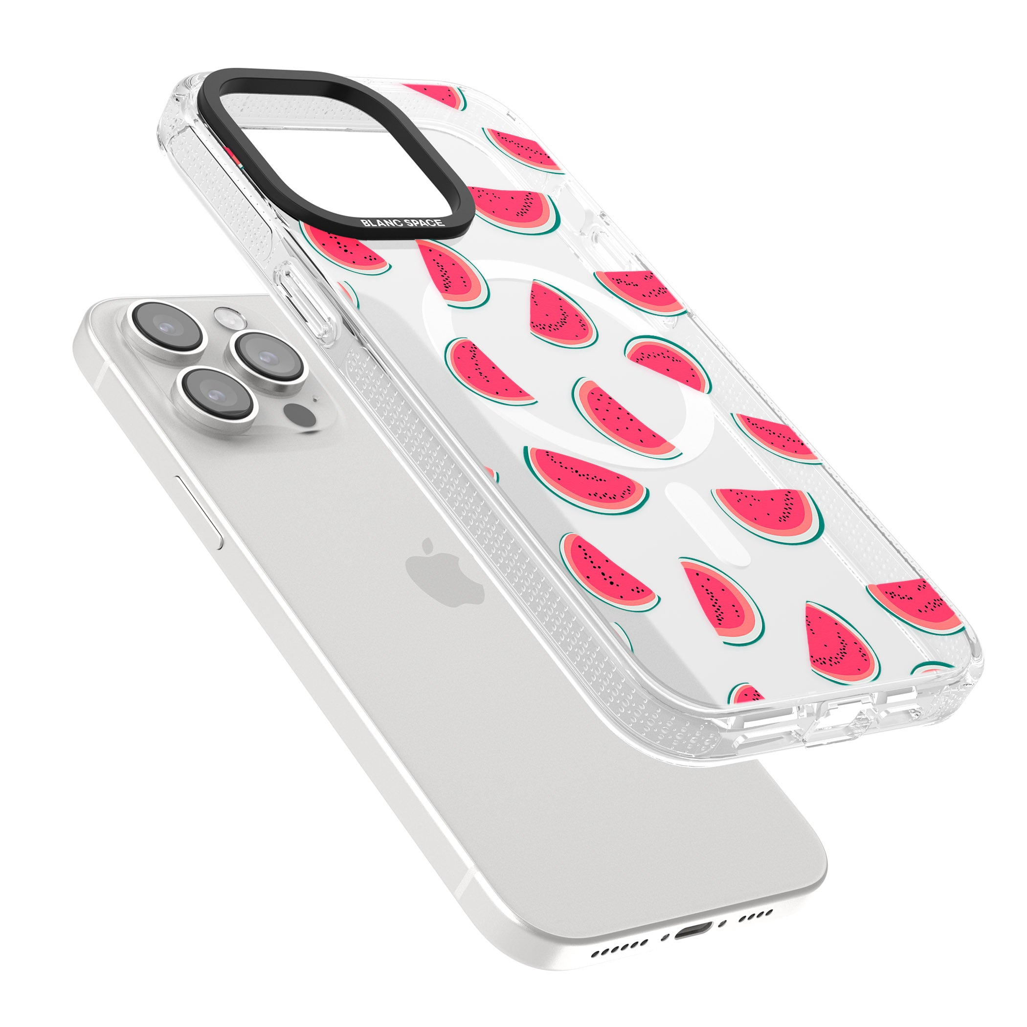 Watermelon Slices - Clear iPhone 15 Pro Max / 15 Pro / 14 Pro Max / 14 Pro / 13 Pro Clear Case Impact Air - Blanc Space