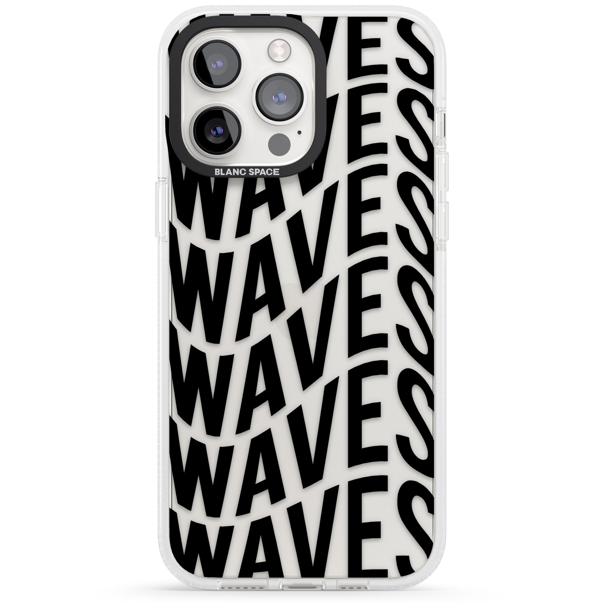 WAVES iPhone 15 Pro Max / 15 Pro / 14 Pro Max / 14 Pro / 13 Pro Clear Case Impact Air - Blanc Space