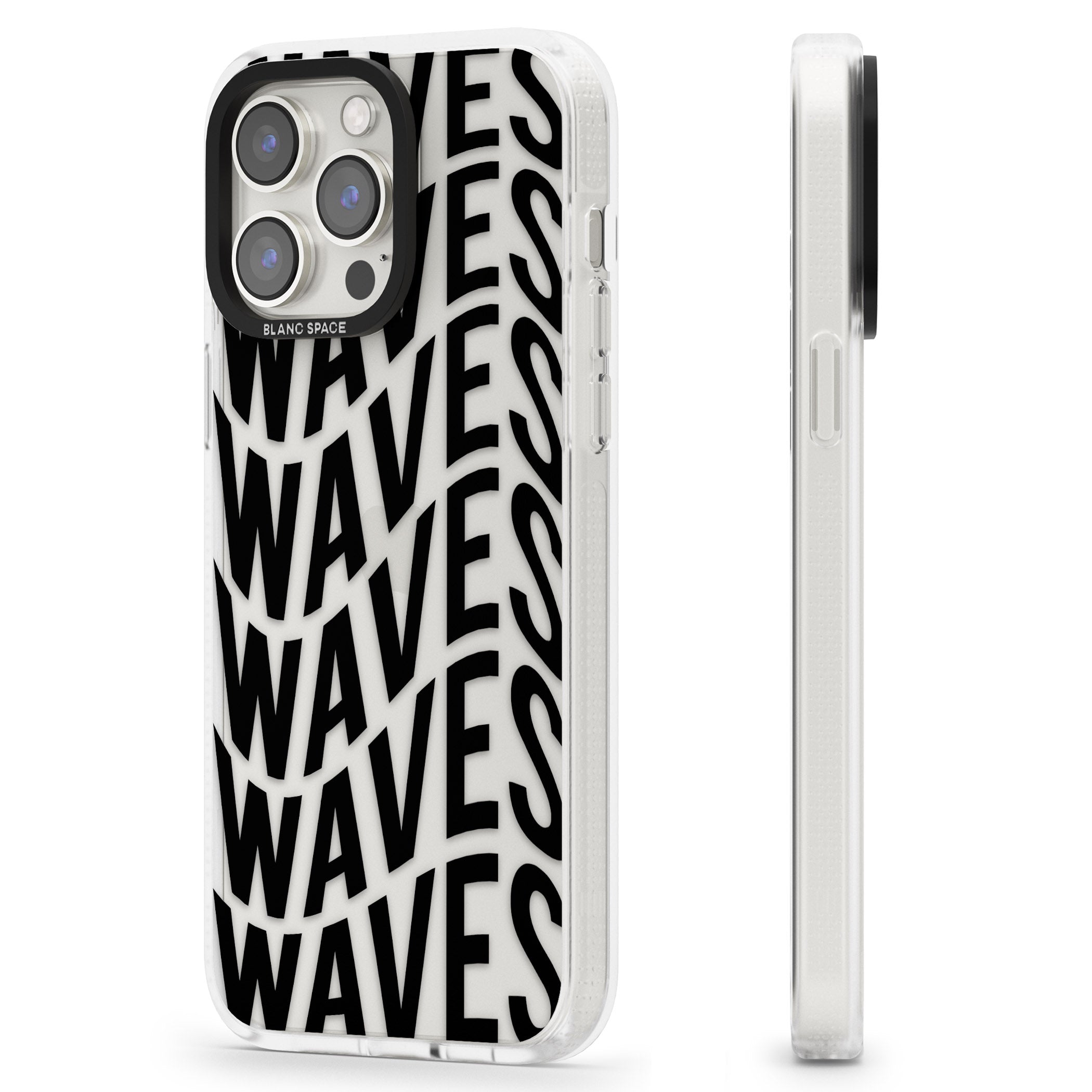 WAVES iPhone 15 Pro Max / 15 Pro / 14 Pro Max / 14 Pro / 13 Pro Clear Case Impact Air - Blanc Space