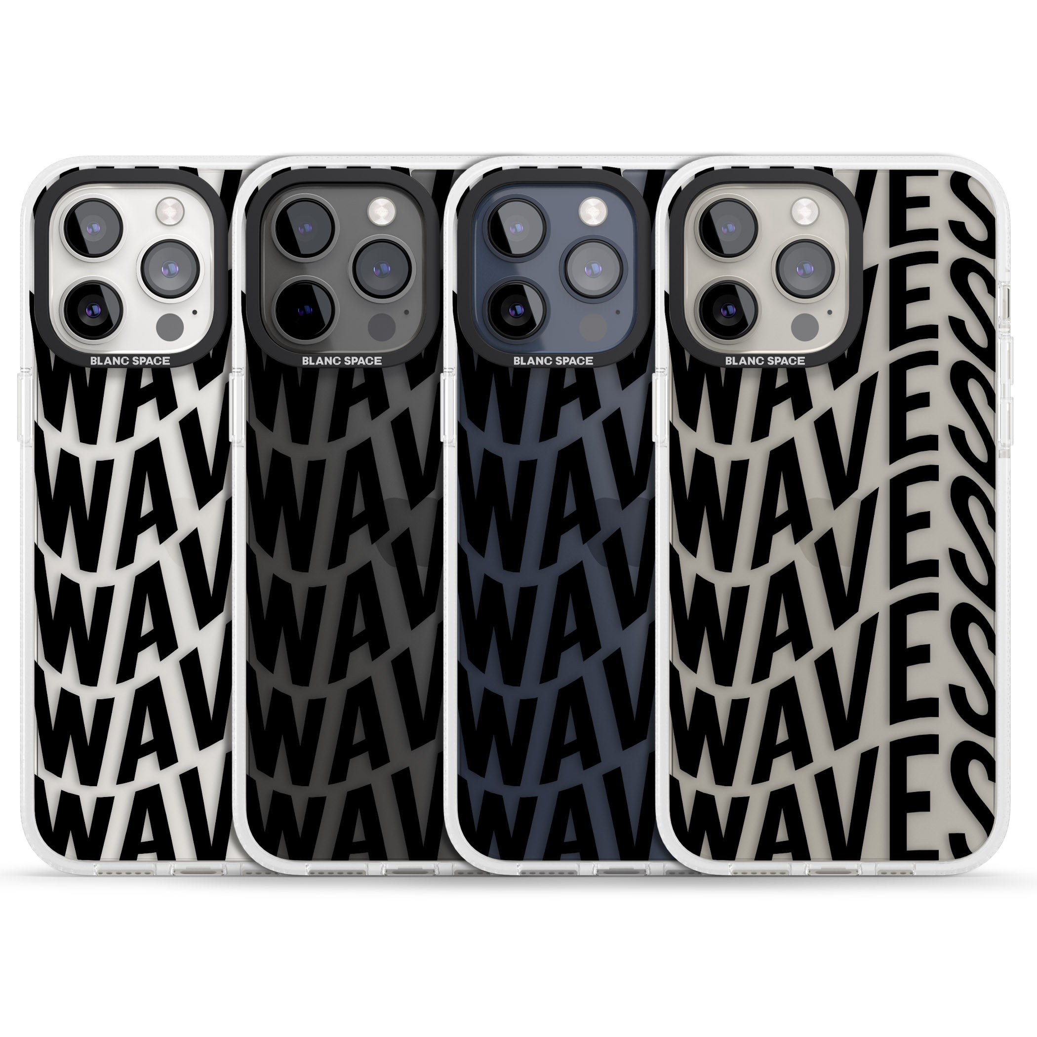 WAVES iPhone 15 Pro Max / 15 Pro / 14 Pro Max / 14 Pro / 13 Pro Clear Case Impact Air - Blanc Space