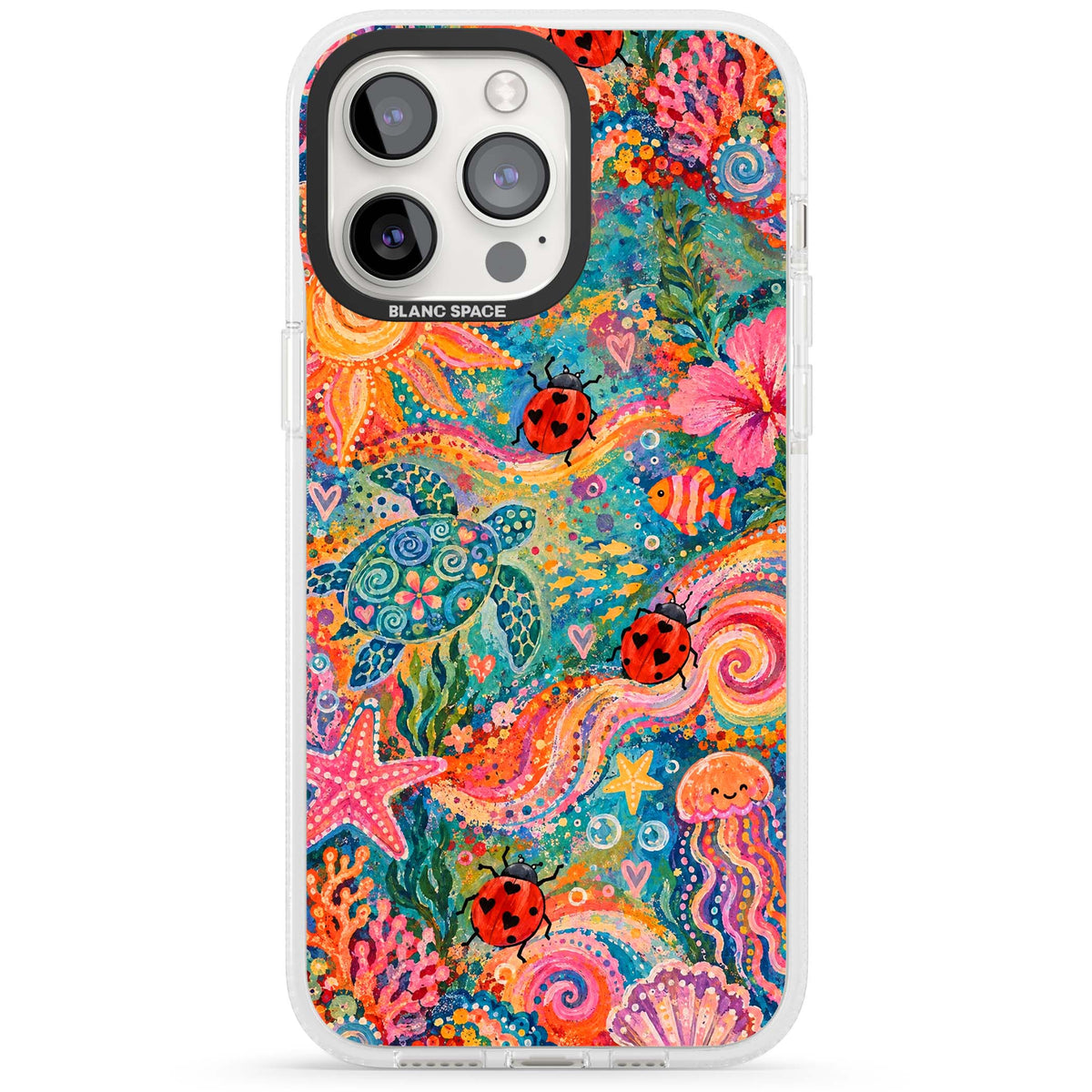 Coral Whimsy for her iPhone case | Clear Case Impact Air case for iPhone 15 Pro, iPhone 15 Pro Max