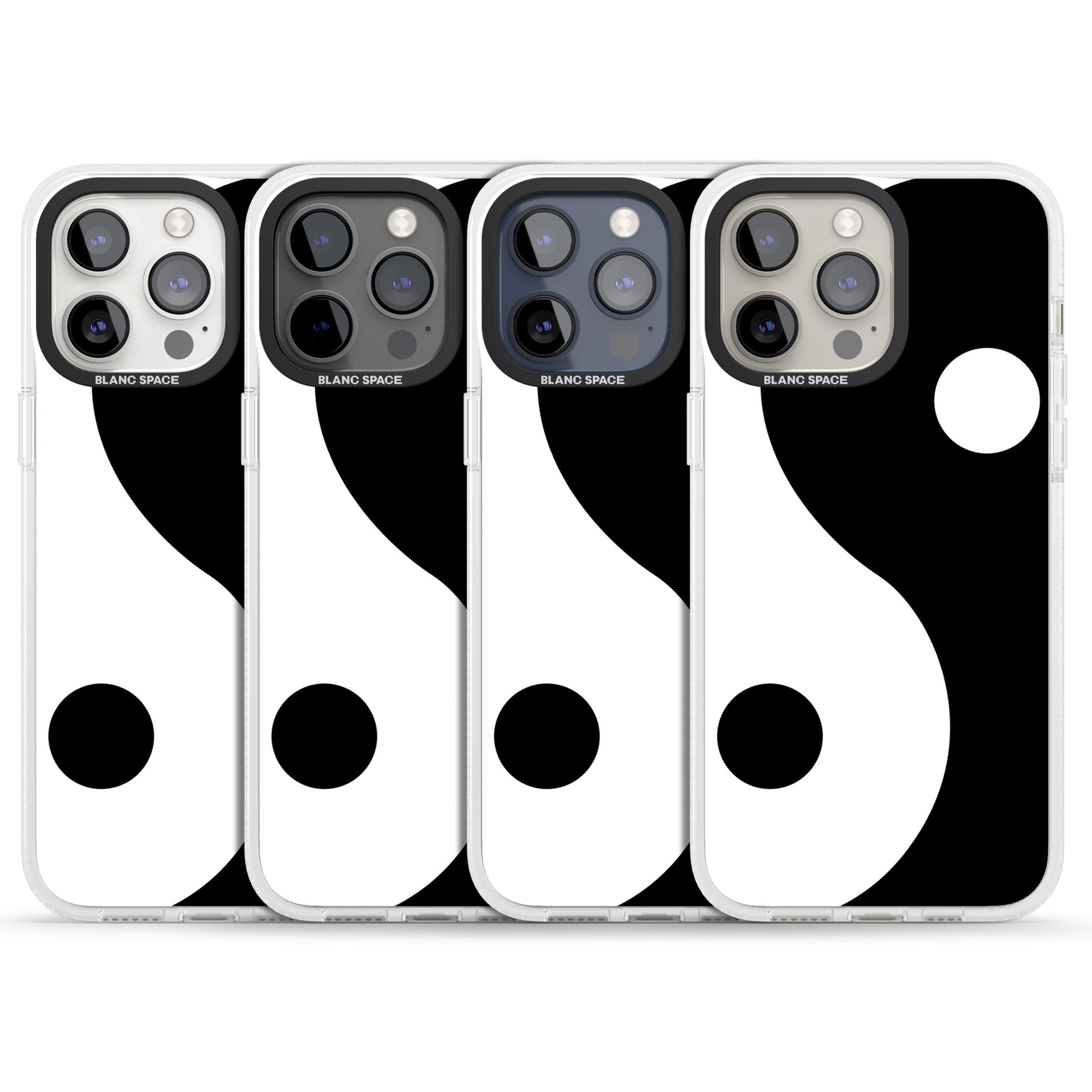 Large Yin Yang iPhone 15 Pro Max / 15 Pro / 14 Pro Max / 14 Pro / 13 Pro Clear Case Impact Air - Blanc Space