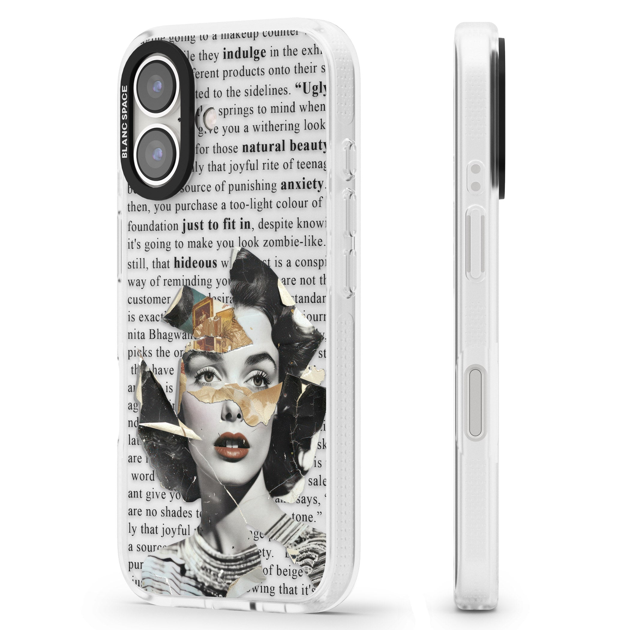 Beauty is Within iPhone 16 / 16 Plus Clear Case Impact Air - Blanc Space