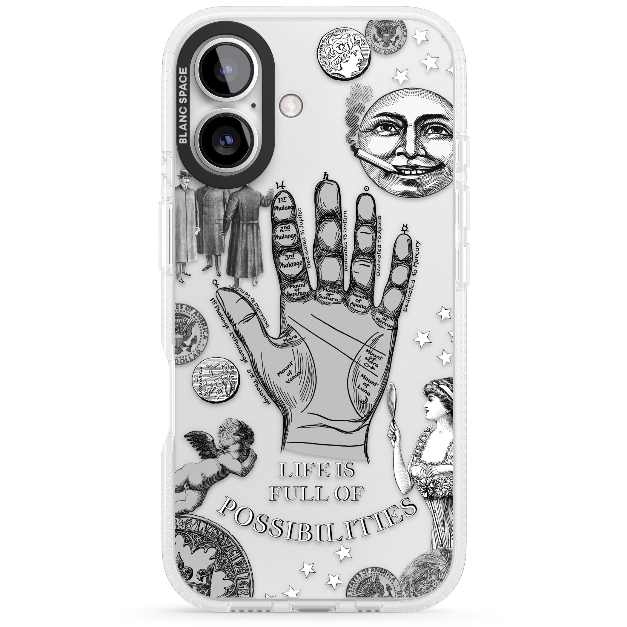Life is Full of Possibilities iPhone 16 / 16 Plus Clear Case Impact Air - Blanc Space