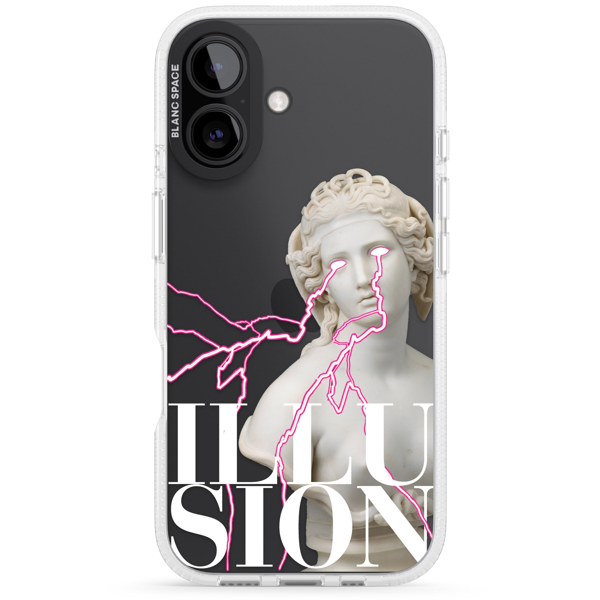 ILLUSION iPhone 16 / 16 Plus Clear Case Impact Air - Blanc Space