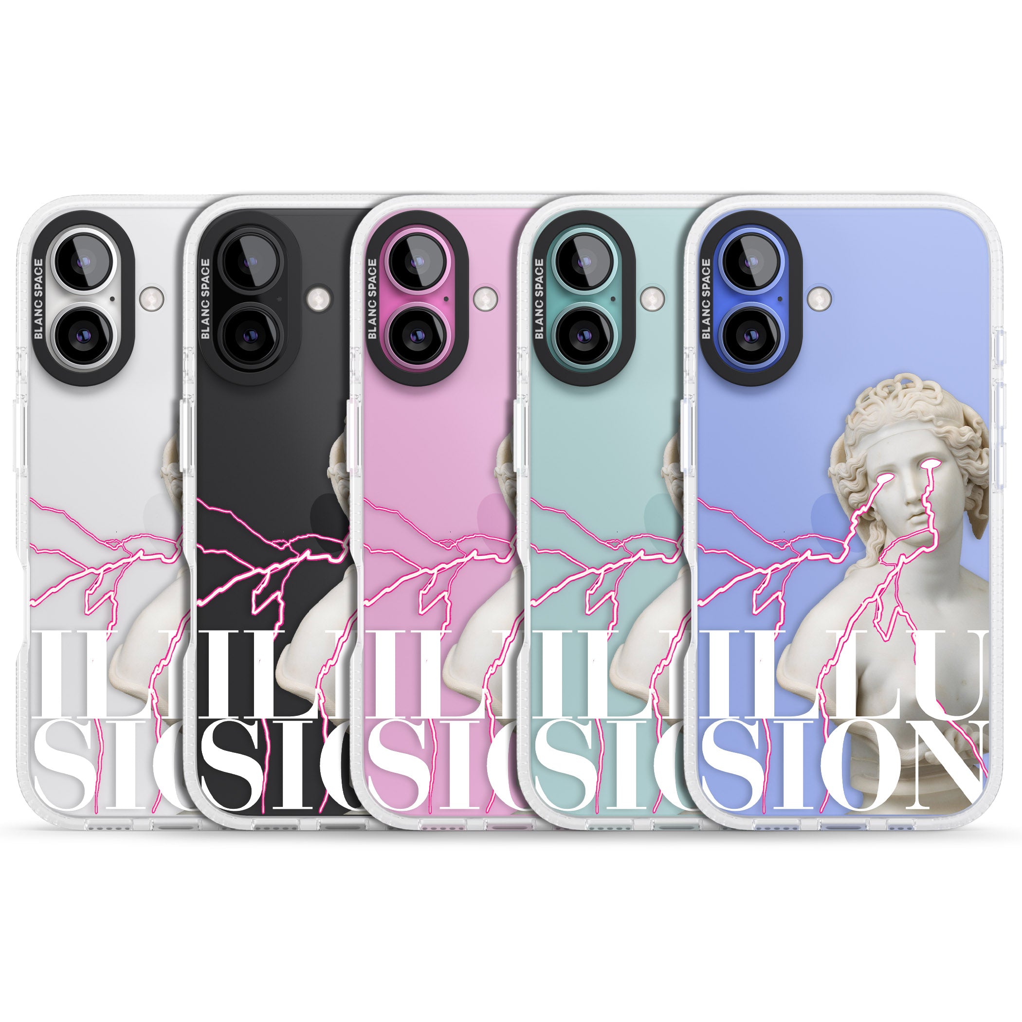 ILLUSION iPhone 16 / 16 Plus Clear Case Impact Air - Blanc Space