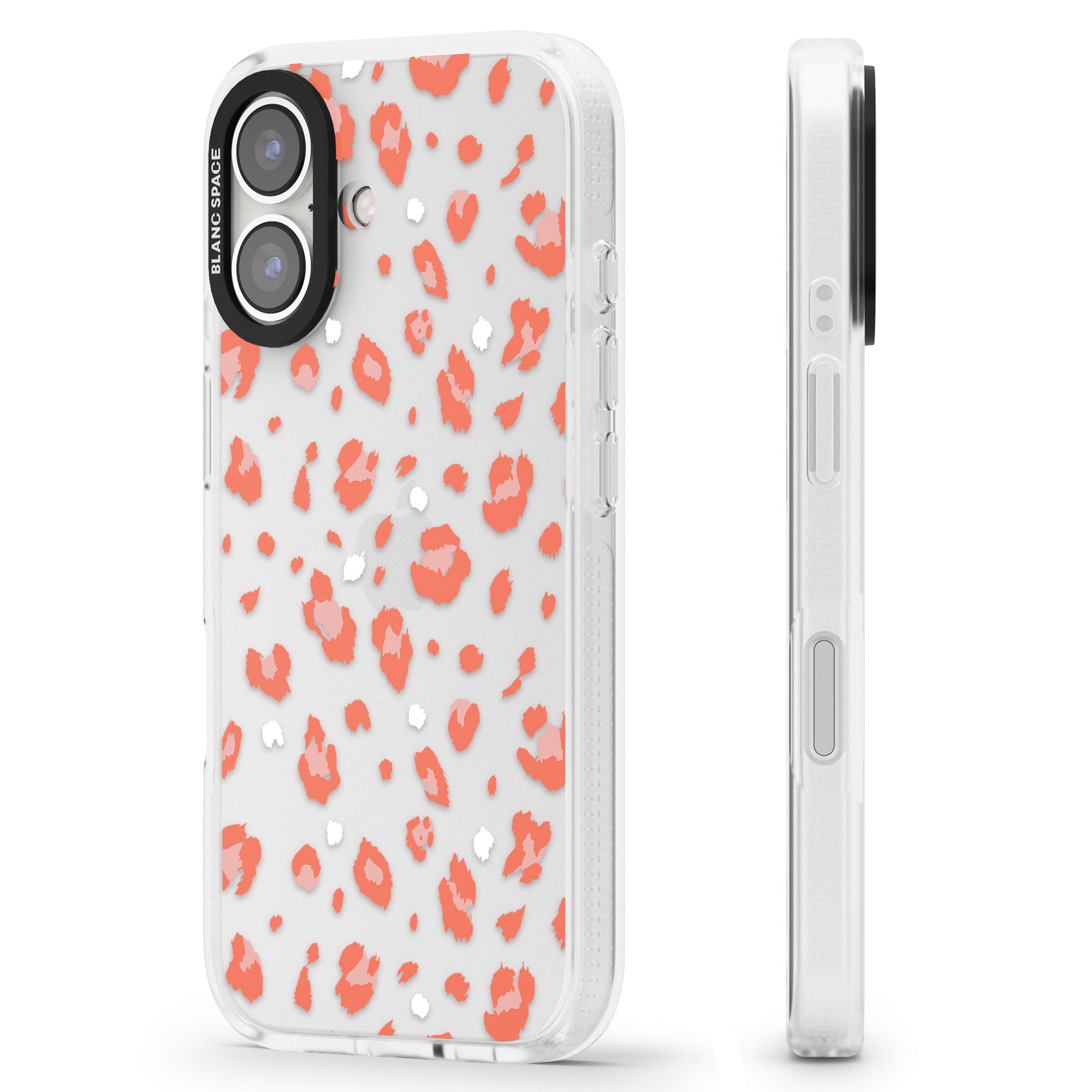 Two Colour Jaguar Transparent Animal Print iPhone 16 / 16 Plus Clear Case Impact Air - Blanc Space
