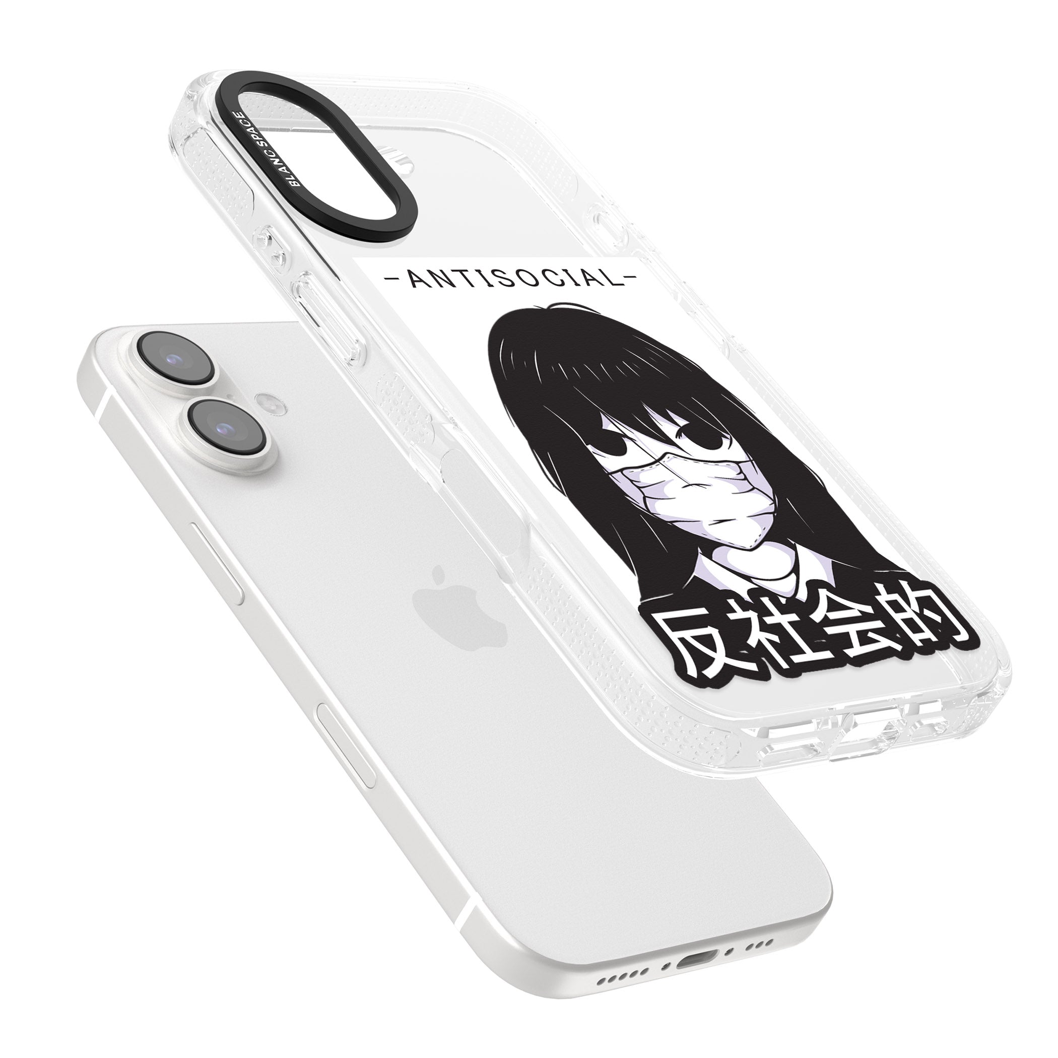Anti-Social iPhone 16 / 16 Plus Clear Case Impact Air - Blanc Space