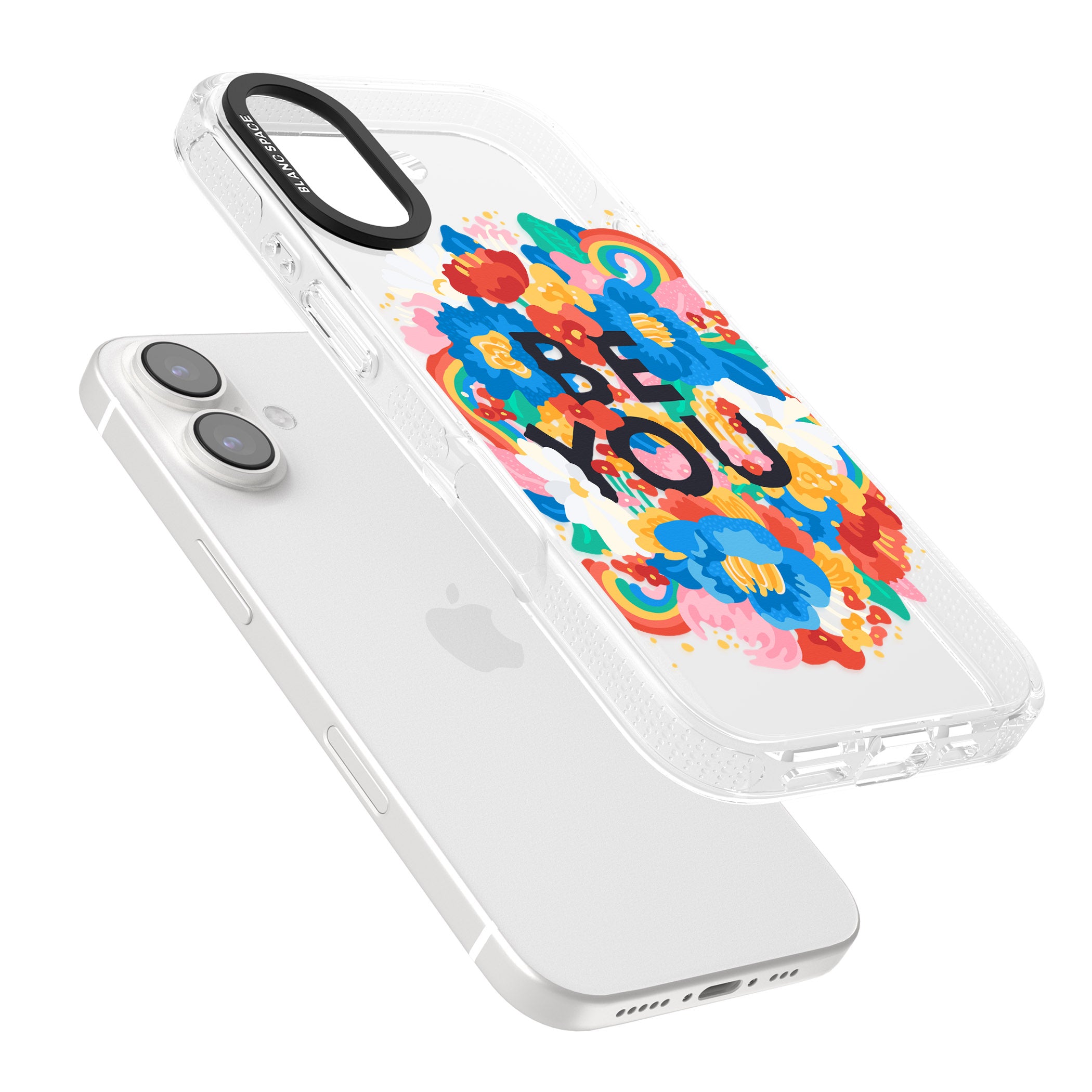 Be You iPhone 16 / 16 Plus Clear Case Impact Air - Blanc Space