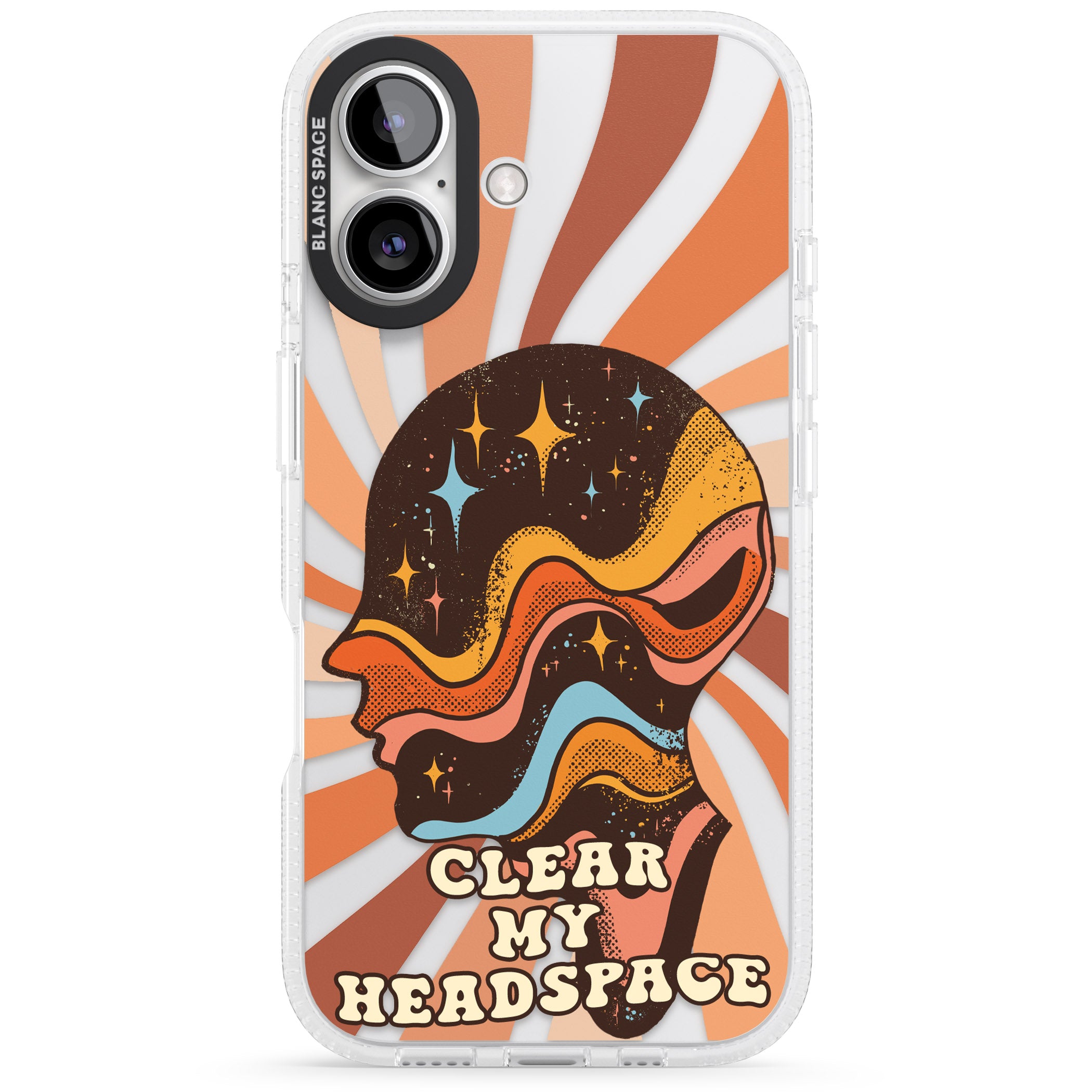 Clear My Headspace iPhone 16 / 16 Plus Clear Case Impact Air - Blanc Space