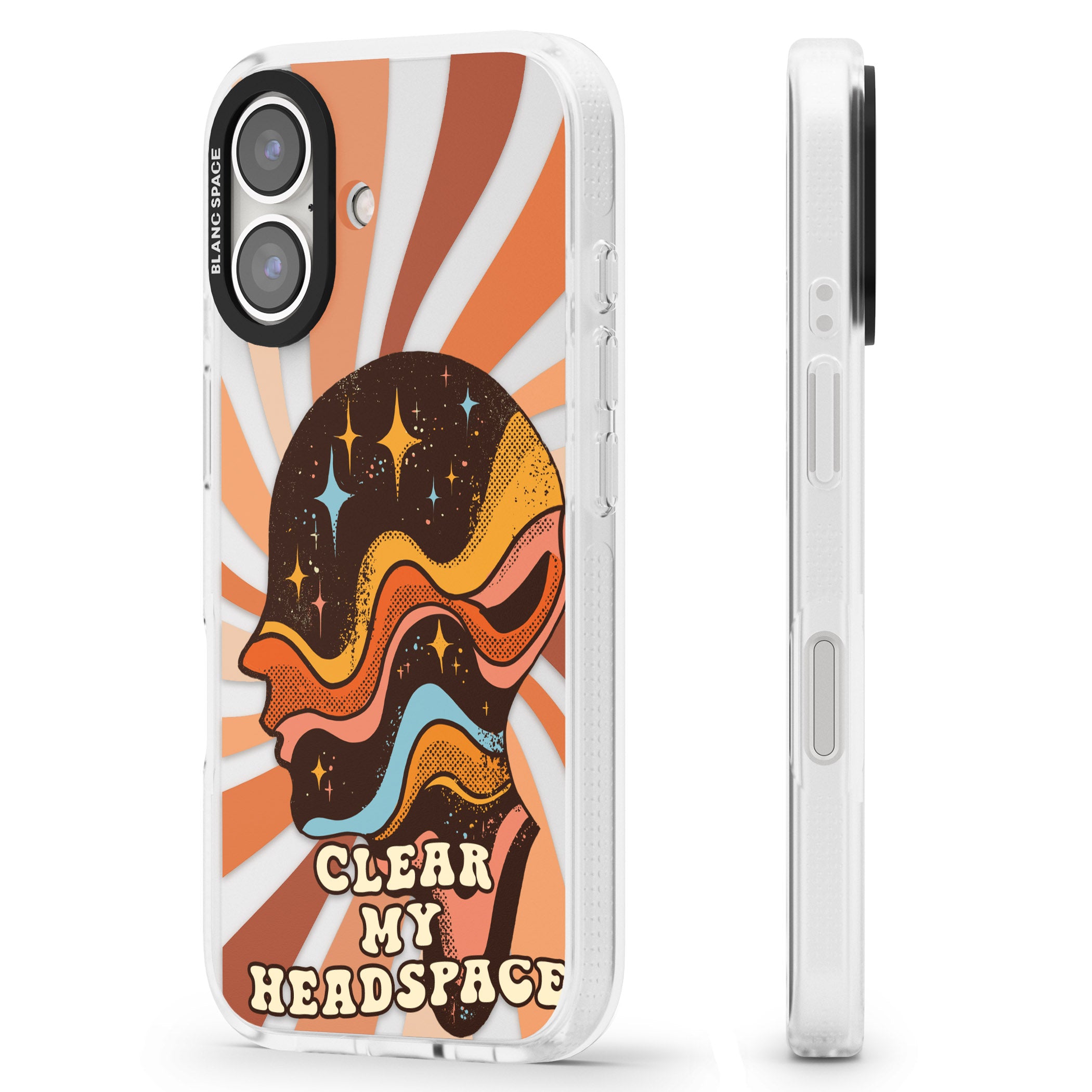 Clear My Headspace iPhone 16 / 16 Plus Clear Case Impact Air - Blanc Space